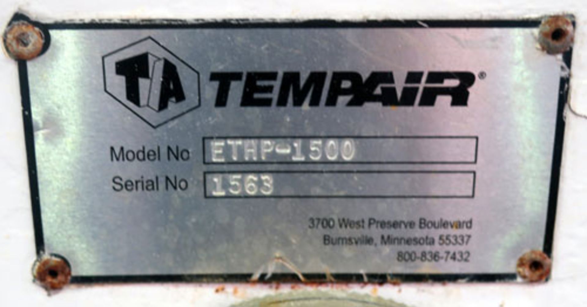 Temp-Air Portable Electric Heater, Model ETHP-1500, Serial # 1563. - Image 10 of 10