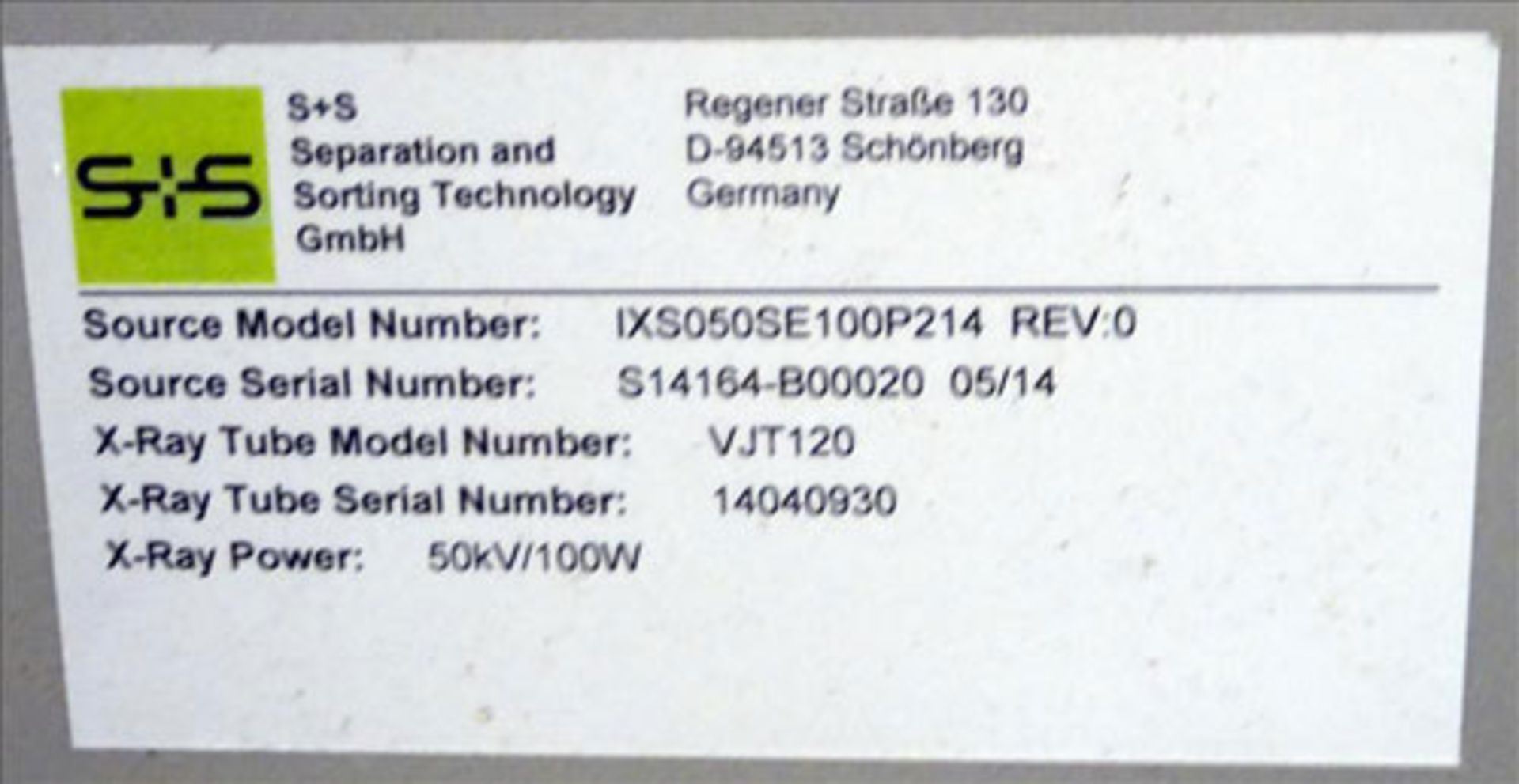 Sesotec Raycon X-Ray Food Inspection System, Type 450/100 US-INT 50. Serial # 11422018372-X. Has - Image 36 of 37