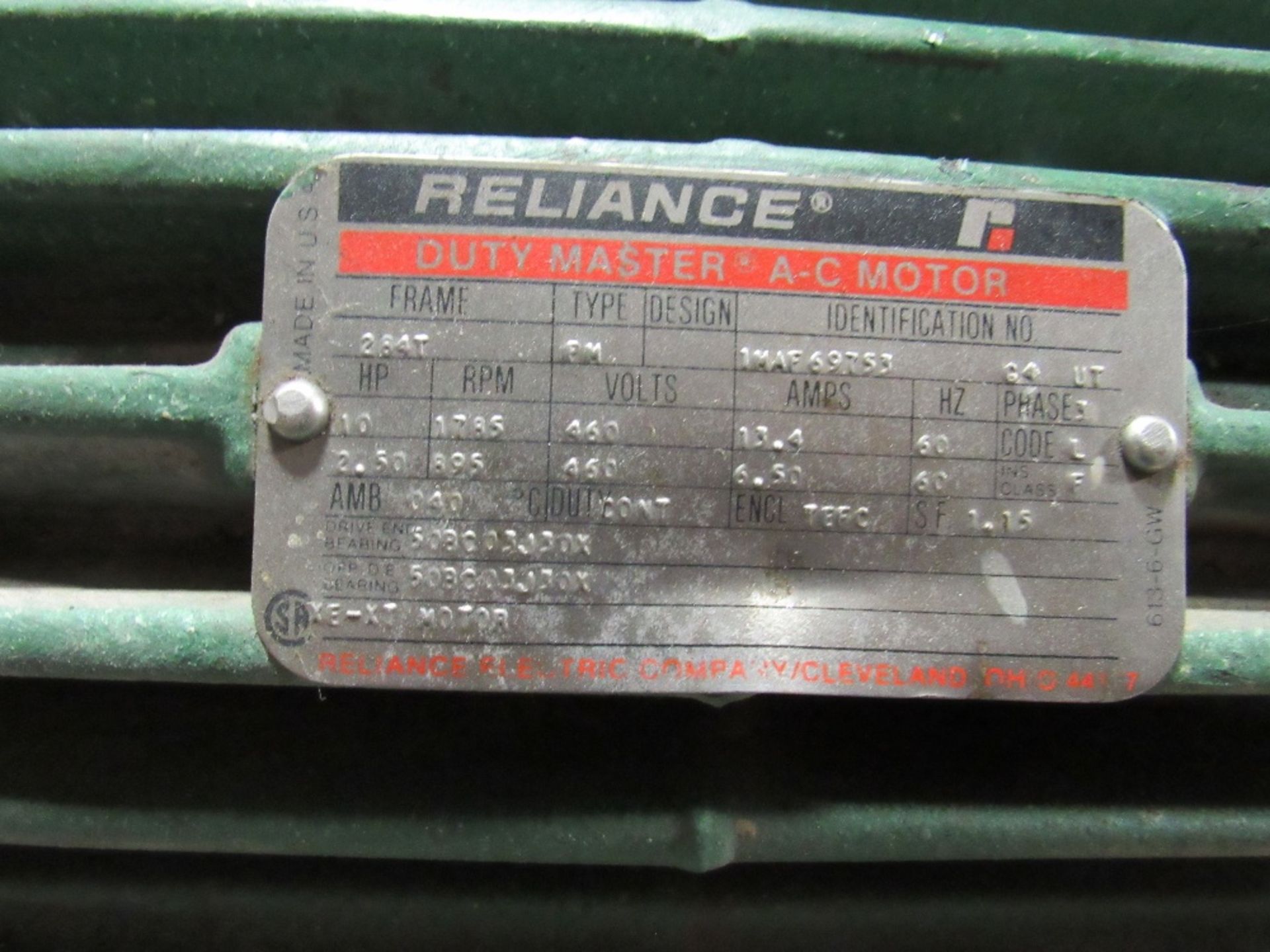 10 HP Electric Motor, 1750 RPM -- (RIGGING INCLUDED WITH SALE PRICE) -- Optional Palletizing Fee $ - Image 3 of 8