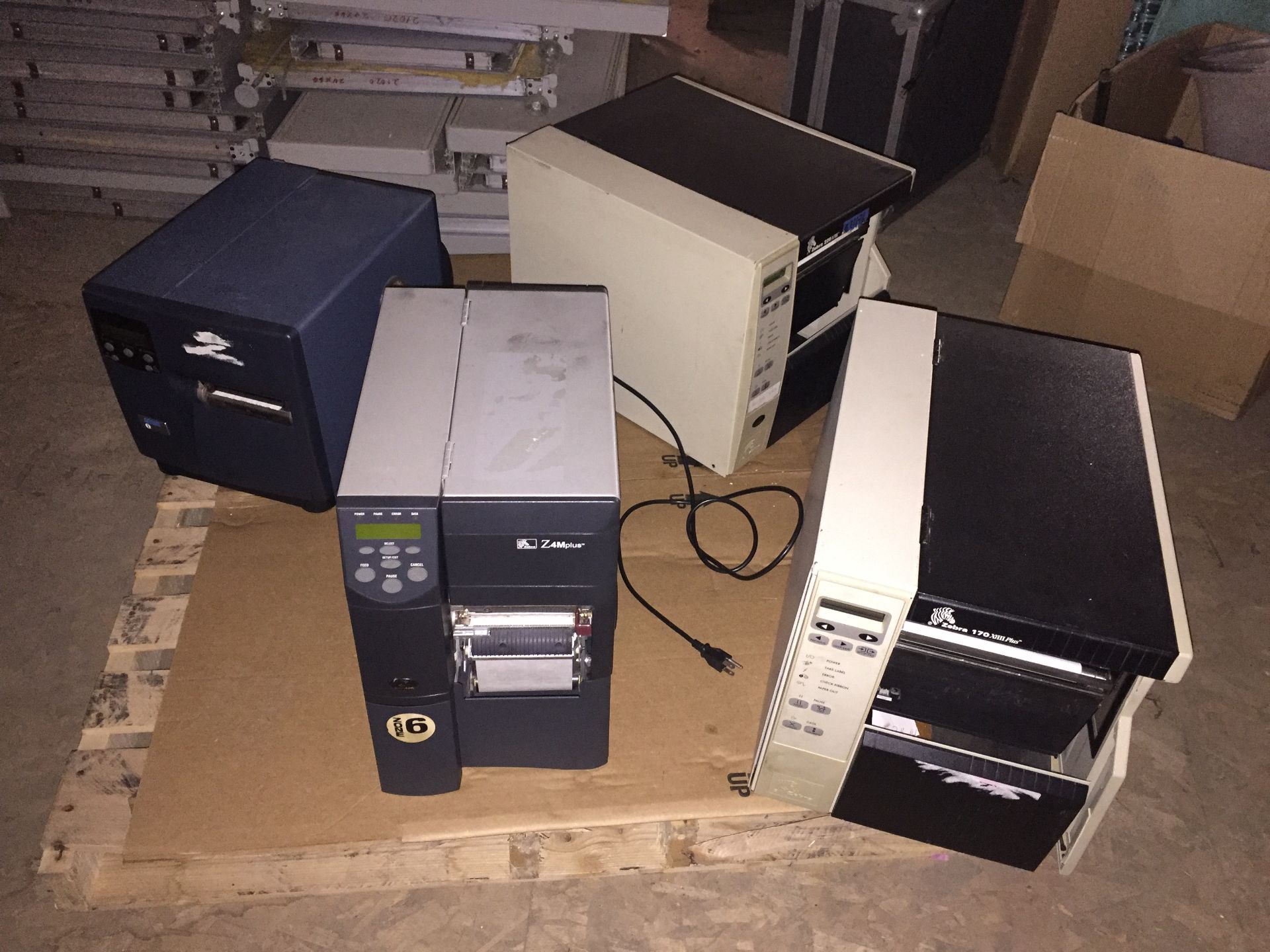 One lot four Bar Code Printers Data Max and Zebra Bar Code Printers. Removal and loading charges are