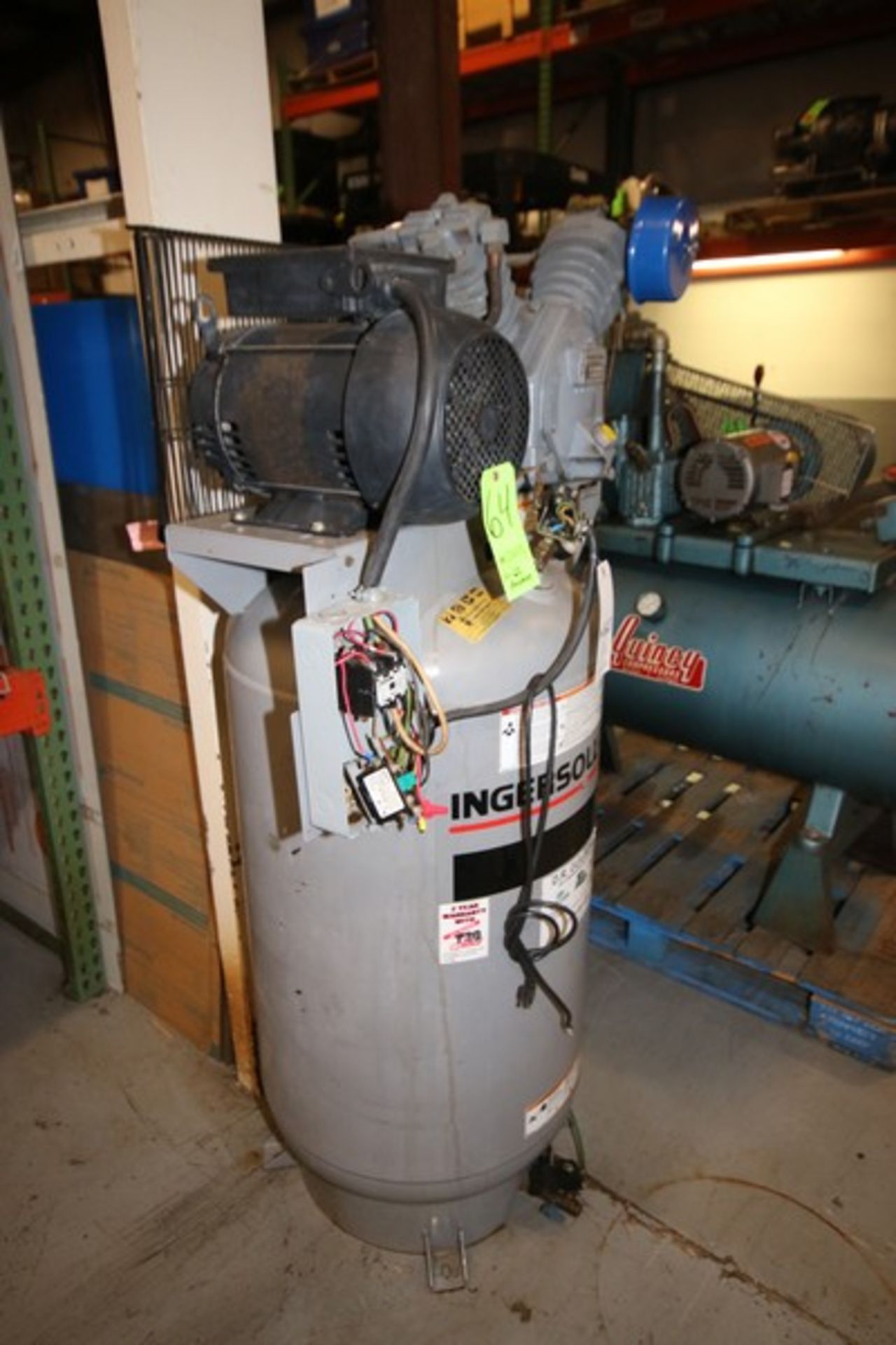 Ingersoll-Rand 7.5 hp Air Compressor, M/N T30, with Motor and Vertical Receiving Tank (LOCATED IN - Image 2 of 3