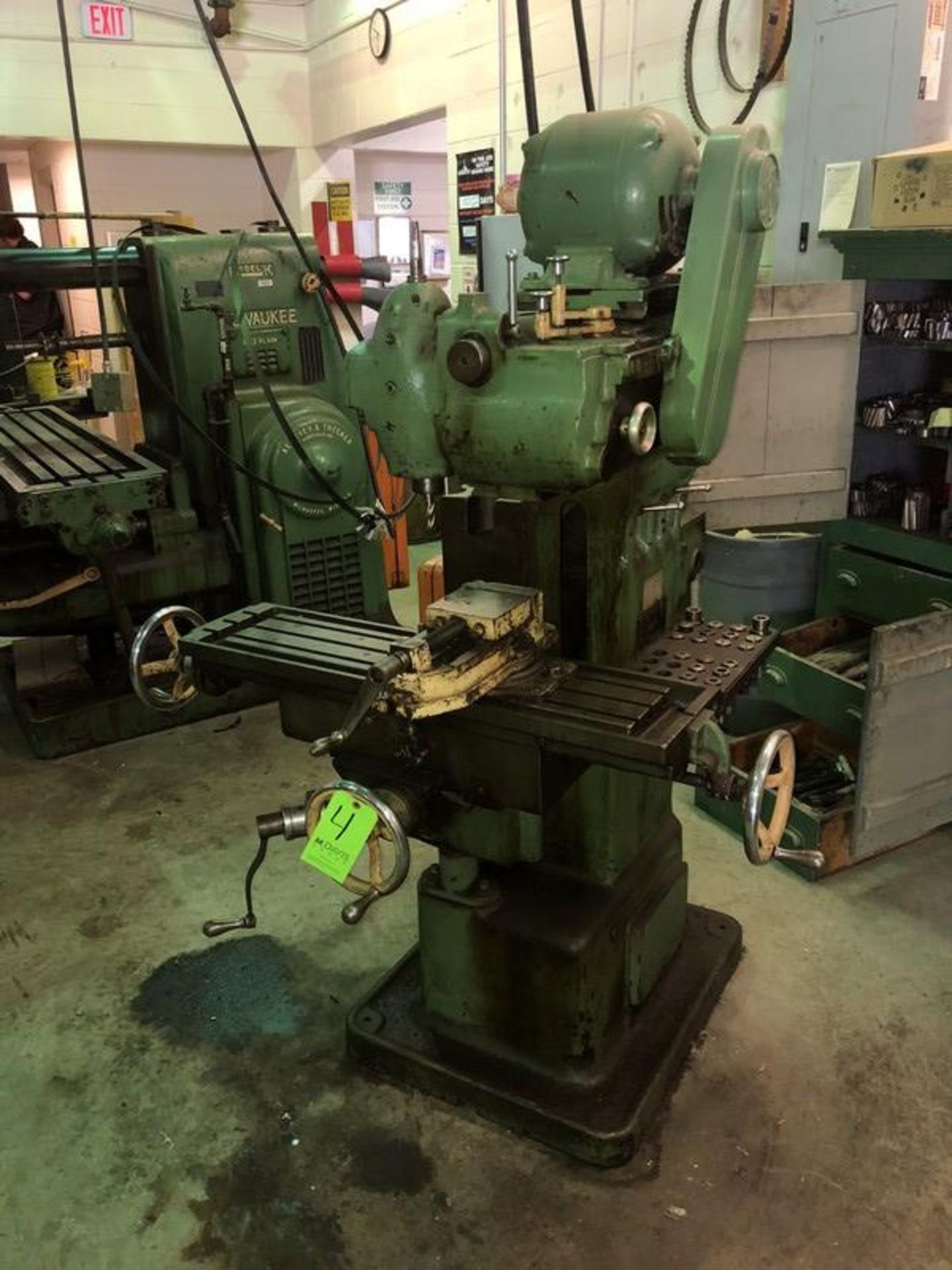 Van Norman Vertical Milling Machine, Model 12, S/N 9115, with 37-1/2" L x 19-1/2" W Adjustable Table - Image 2 of 6