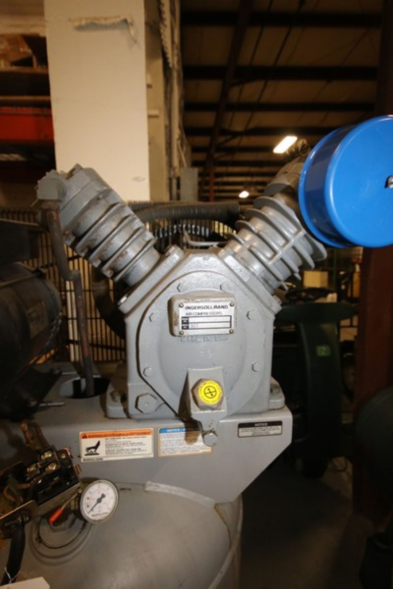 Ingersoll-Rand 7.5 hp Air Compressor, M/N T30, with Motor and Vertical Receiving Tank (LOCATED IN - Image 3 of 3