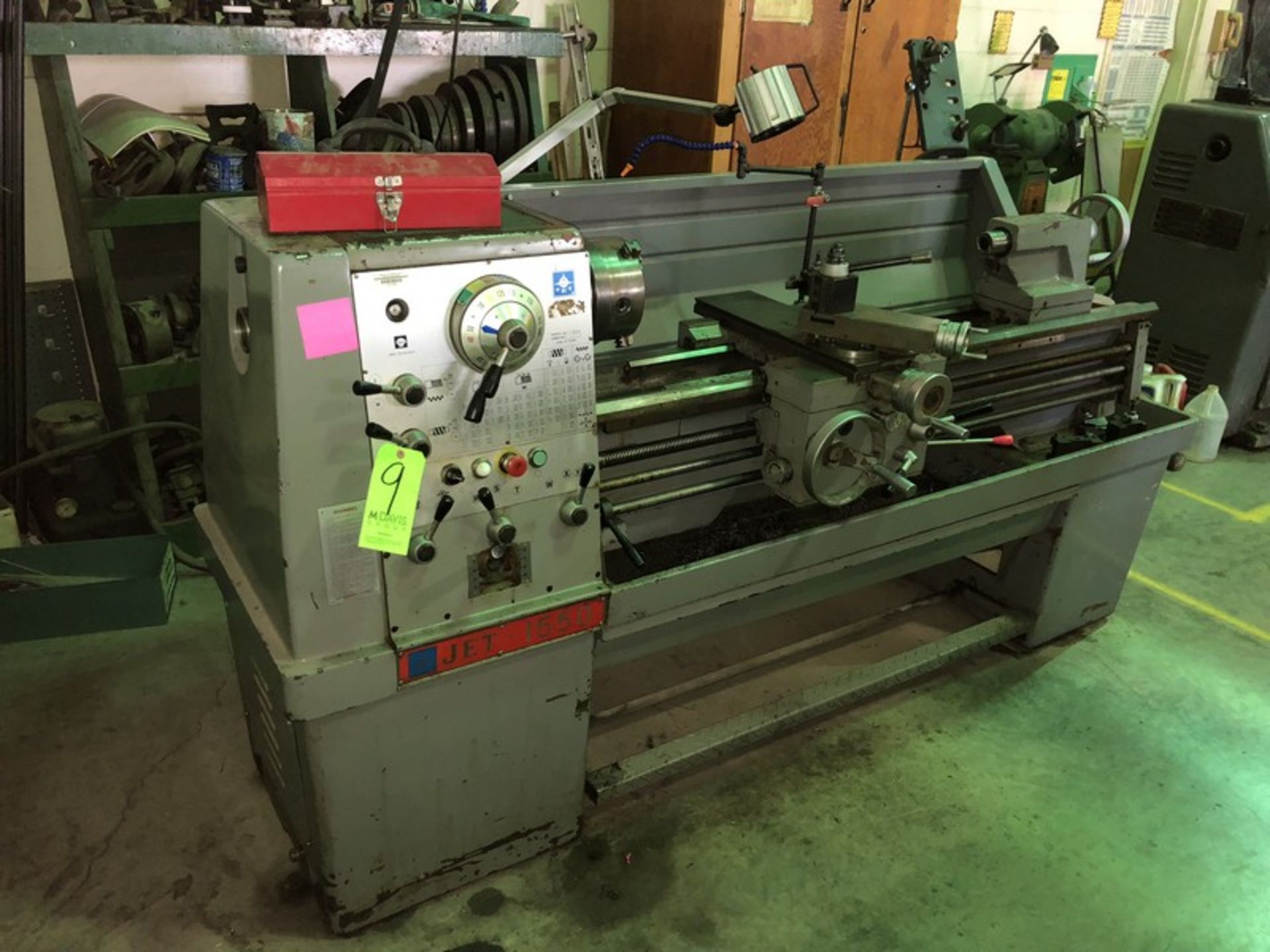 Jet Lathe, M/N Jet-1500, S/N 4659, Main Motor 7-1/2 hp, with Adjustable Table, Aprox. 72" L