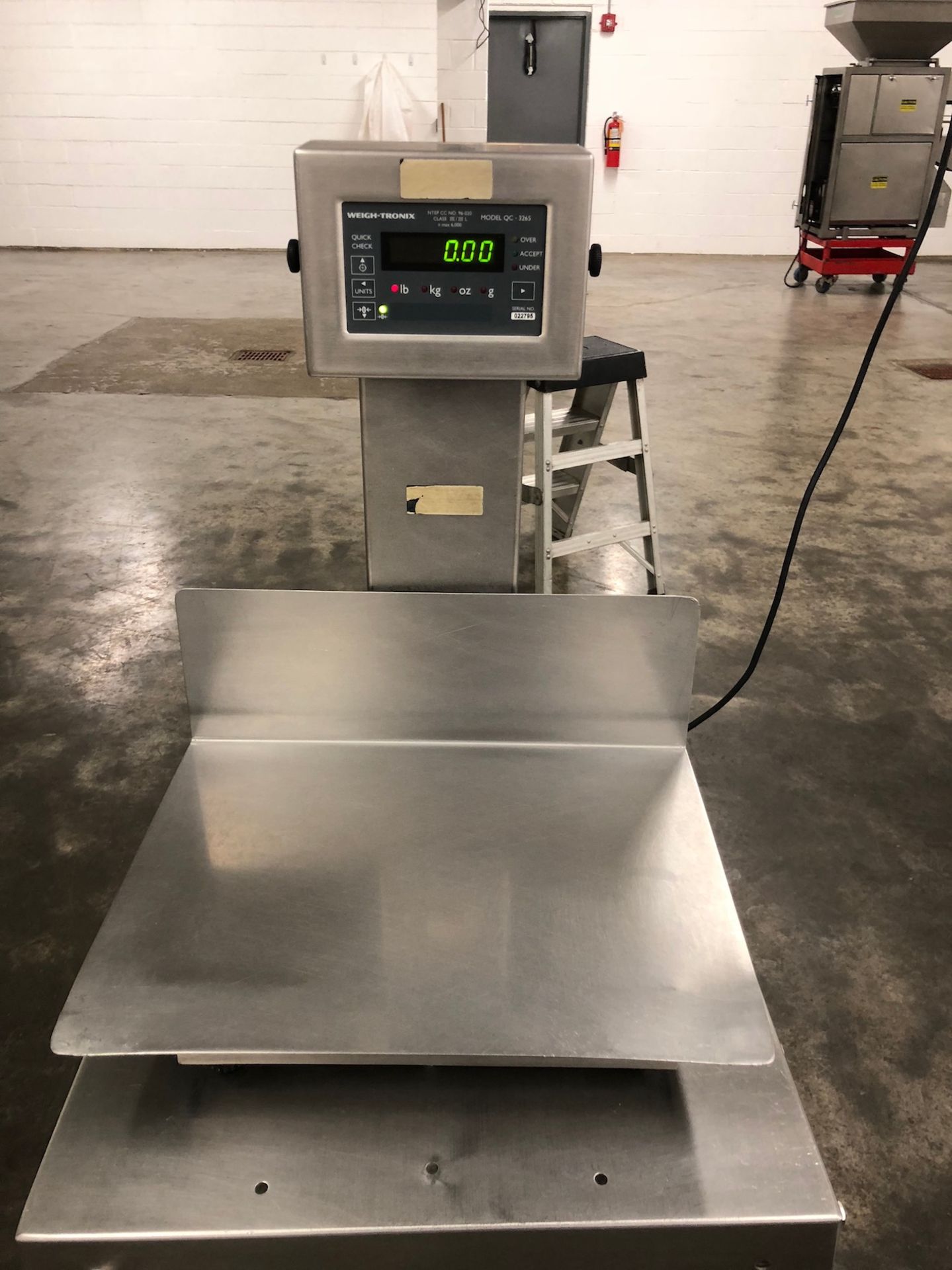 Weigh Tronix S/S platform scale, Model QC 3265, serial number 022-795, Approximately 14” x 18”, 1