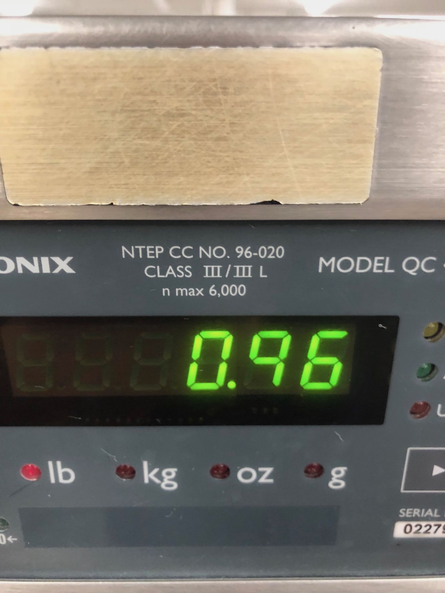 Weigh Tronix S/S platform scale, Model QC 3265, serial number 022-795, Approximately 14” x 18”, 1 - Image 3 of 6