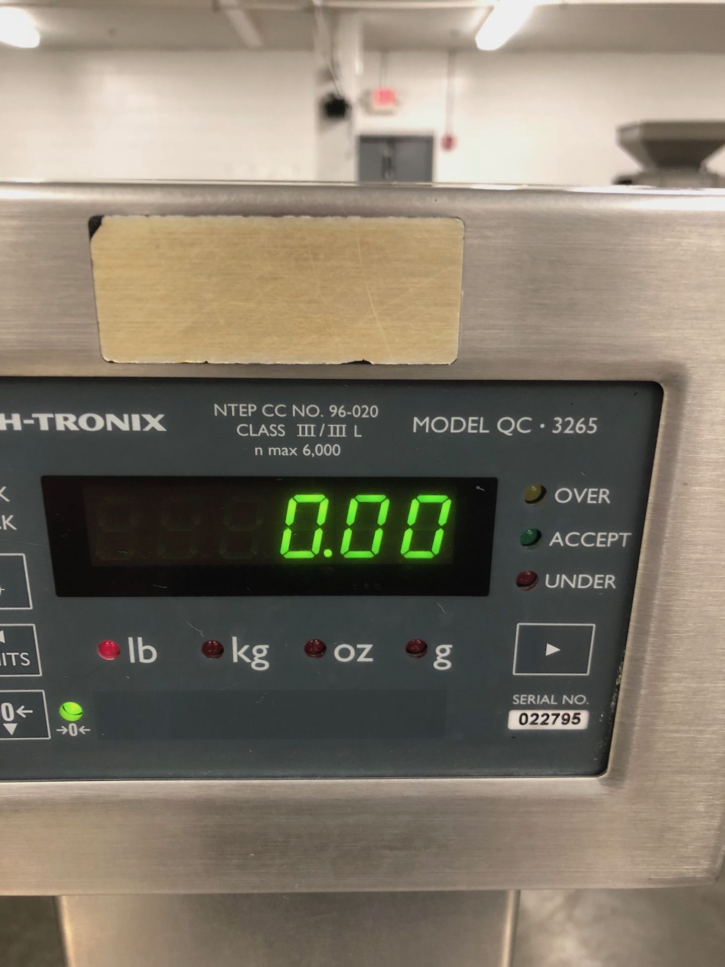 Weigh Tronix S/S platform scale, Model QC 3265, serial number 022-795, Approximately 14” x 18”, 1 - Image 4 of 6