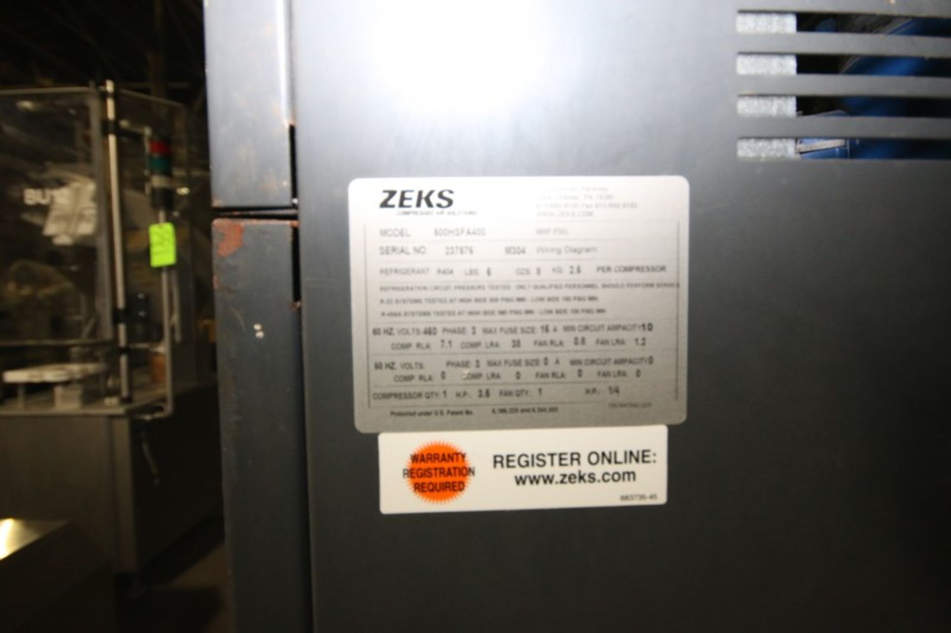 Zekes HeatSink True-Cycling Air Dryer, M/N 500HSFA400, S/N 237576, 3.5 hp Compressor (LOCATED IN FT. - Image 3 of 3