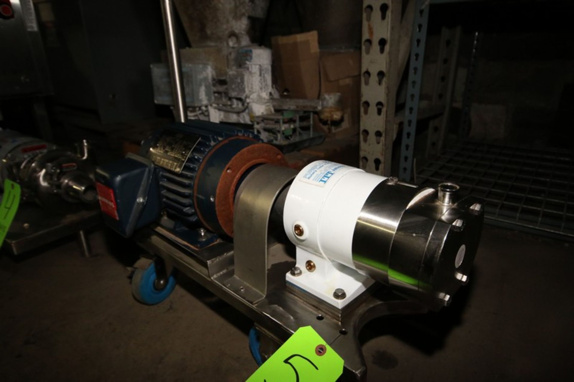 Pureflo 1.5 hp Rotary Lobe Pump, M/N 55 Series, 3/4" S/S Clamp Type Inlet/Outlet, with Leeson 3500 - Image 2 of 2