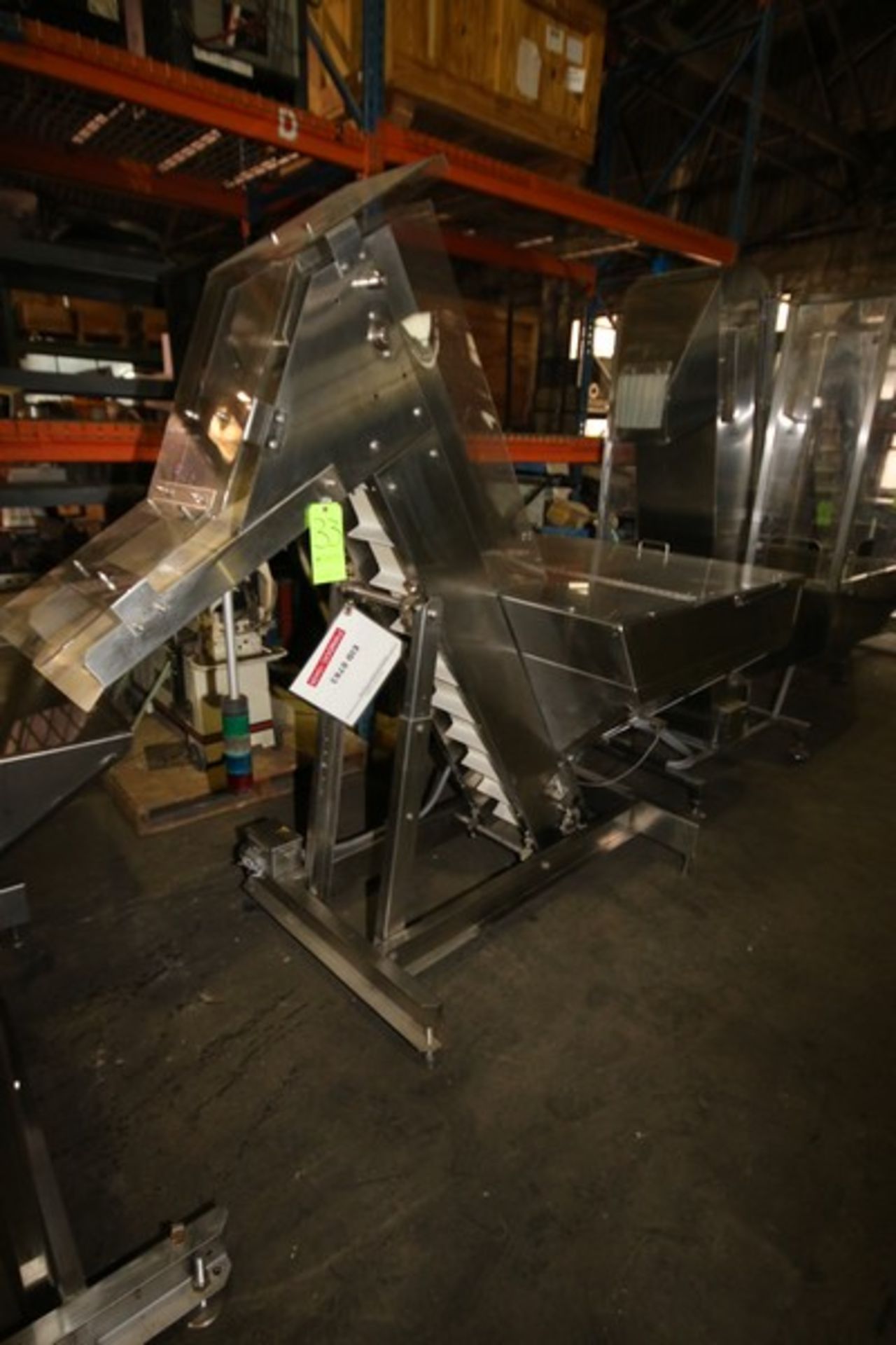 Hoppmann S/S Prefeeder, MN EP08/08, S/N 33244, with 8" W Conveyor, with Flights, Aprox. 42" L x