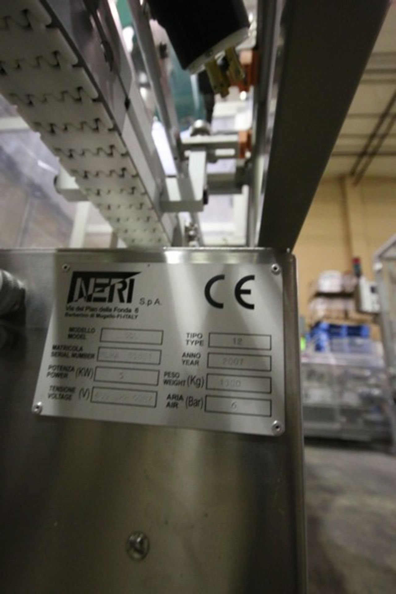 NERI Bottle Rinser, M/N SCL, S/N MLRA 05801, 480 Volts/3 Phase/60 Hz, with 2-1/2" W Conveyor - Image 7 of 8