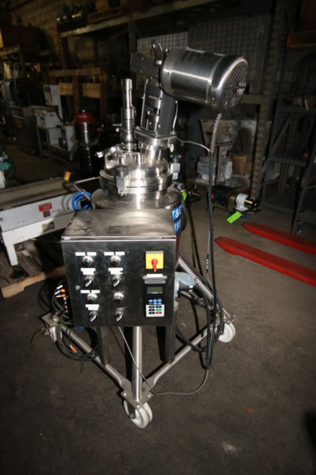 2011 T&C S/S 20 Liter S/S Reactor Tank, M/N TAG VE-R15, S/N TC7284, Mounted on S/S Portable Frame, - Image 3 of 6