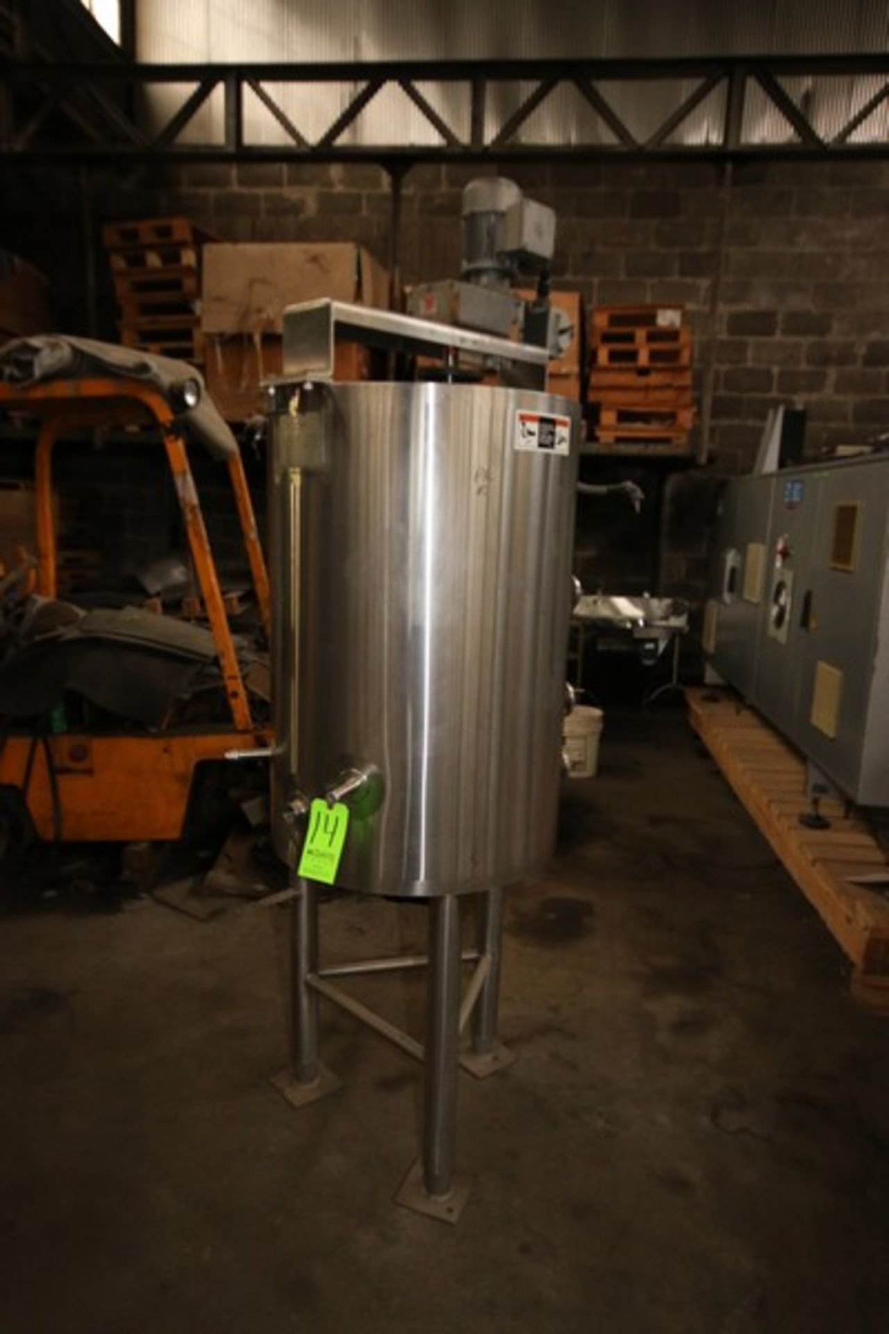 Walker 50 Gal. S/S Jacketed Tank, 304 S/S, M/N PZ, S/N 8579, 15 PSIG @ 250 F (LOCATED IN FT.