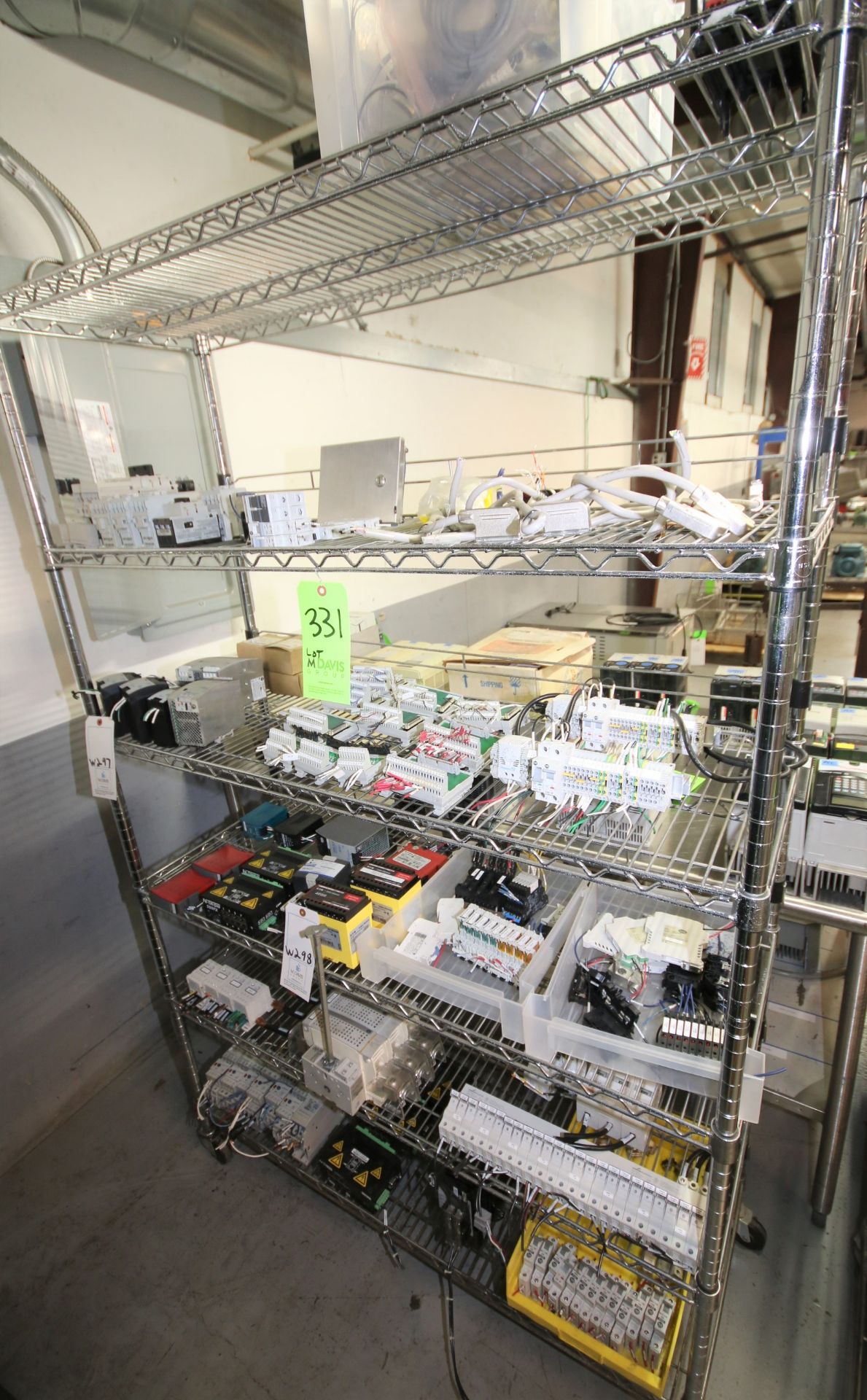 (5) Racks Assorted Allen Bradley, Cutler Hammer, Rhino and Other Control Cabinent Accessories,