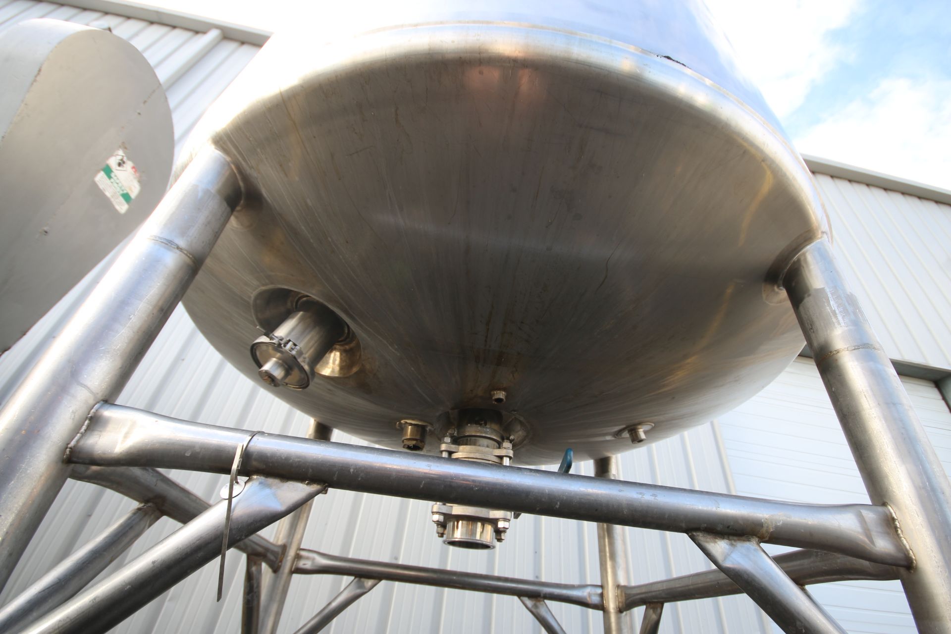 Precision Stainless Inc. 600 Gallon Dome Top Jacketed S/S Tank, S/N 6091-14, Lightnin Vertical - Image 8 of 10