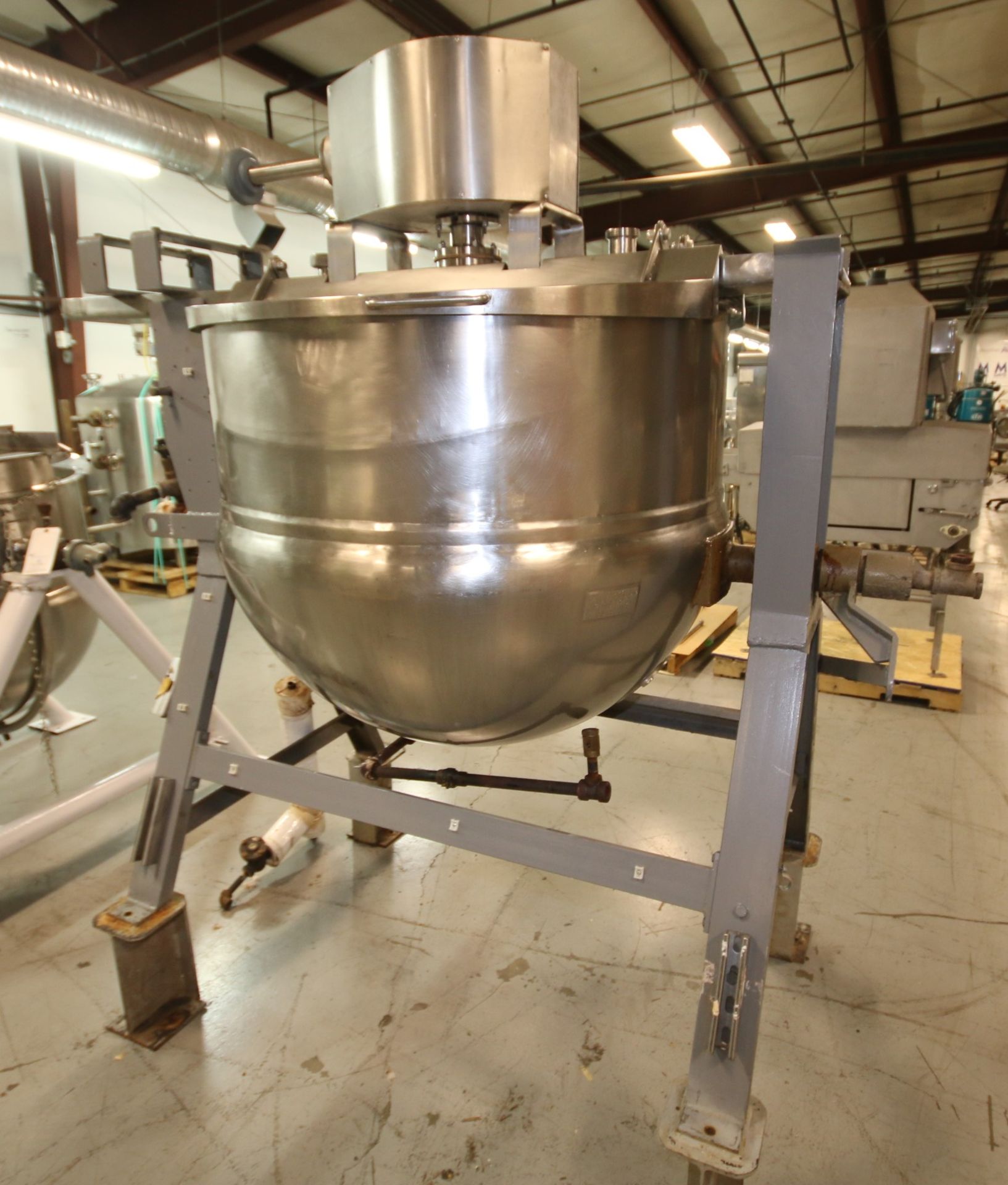 Lee 150 Gallon Steam Jacketed S/S Kettle, S/N A1133, with Bottom Inside Scrape Surface Agitator, - Image 7 of 16