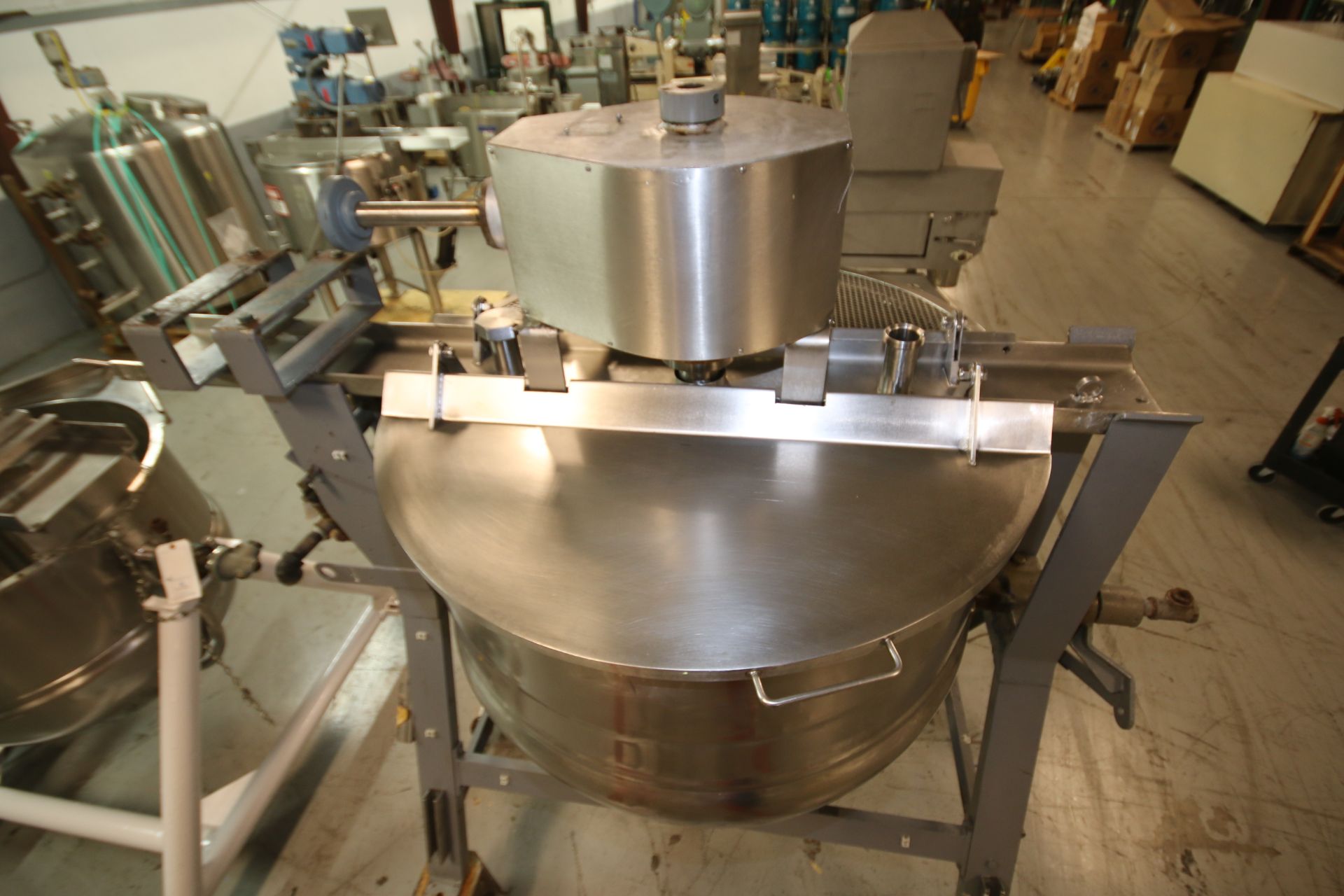 Lee 150 Gallon Steam Jacketed S/S Kettle, S/N A1133, with Bottom Inside Scrape Surface Agitator, - Image 6 of 16