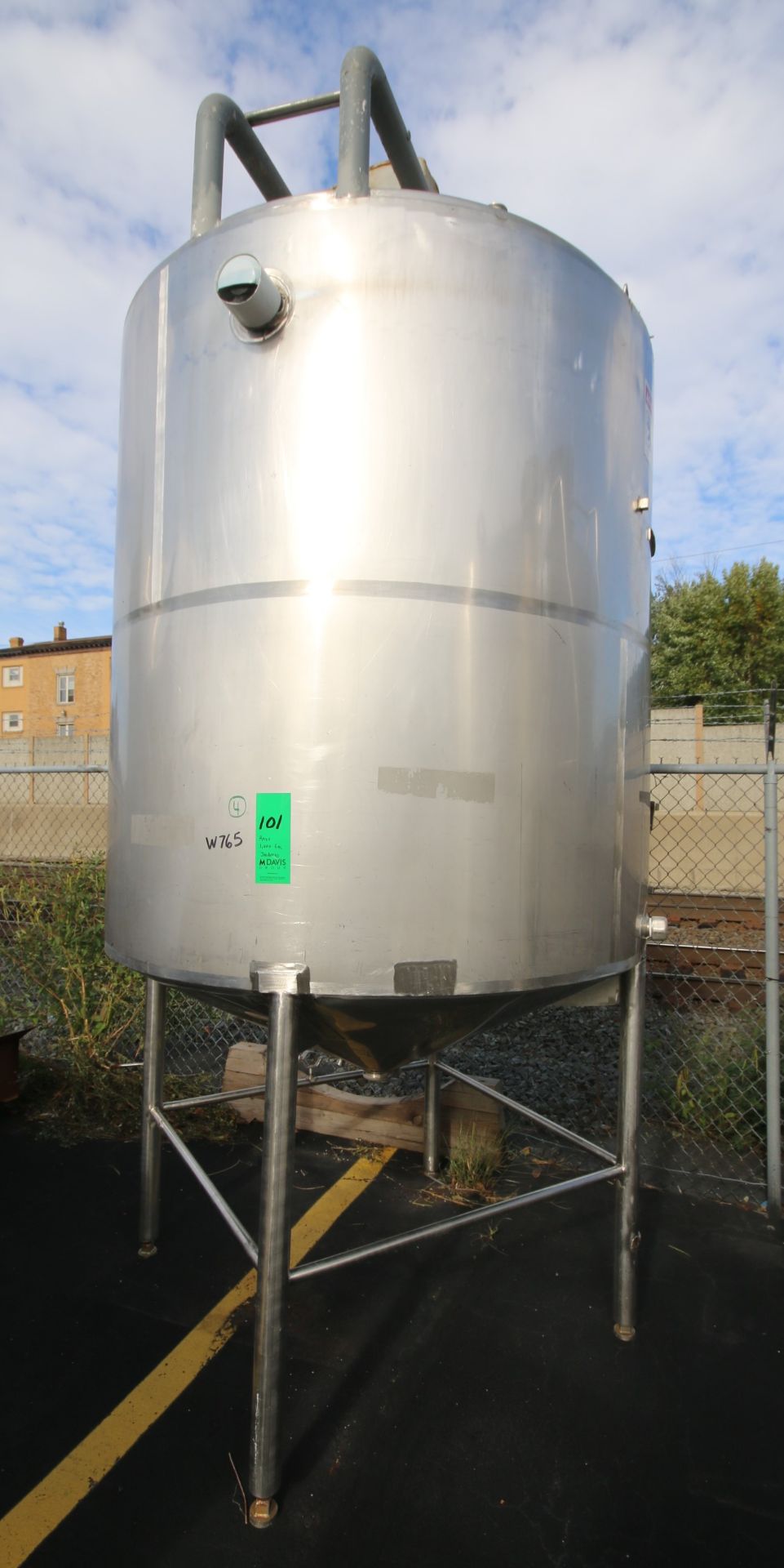 Aprox. 1,000 Gallon Cone Bottom Jacketed S/S Tank, with Bottom Sweep Agitator, with SEW Drive Motor,