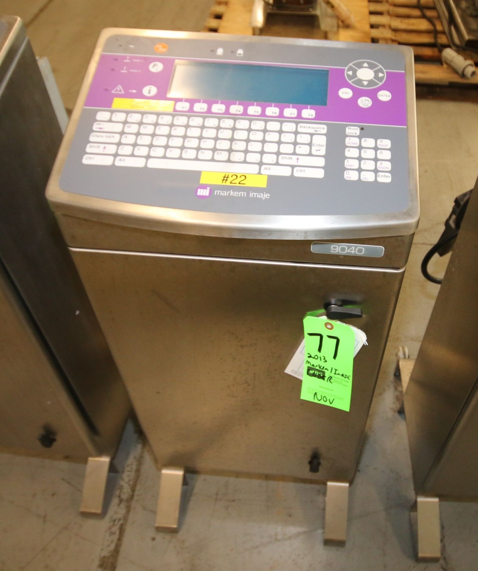 2013 Markem Imaje Ink Jet Coder/Printer, Model 9040, S/N US13140025, with Head (W746) Rigging/