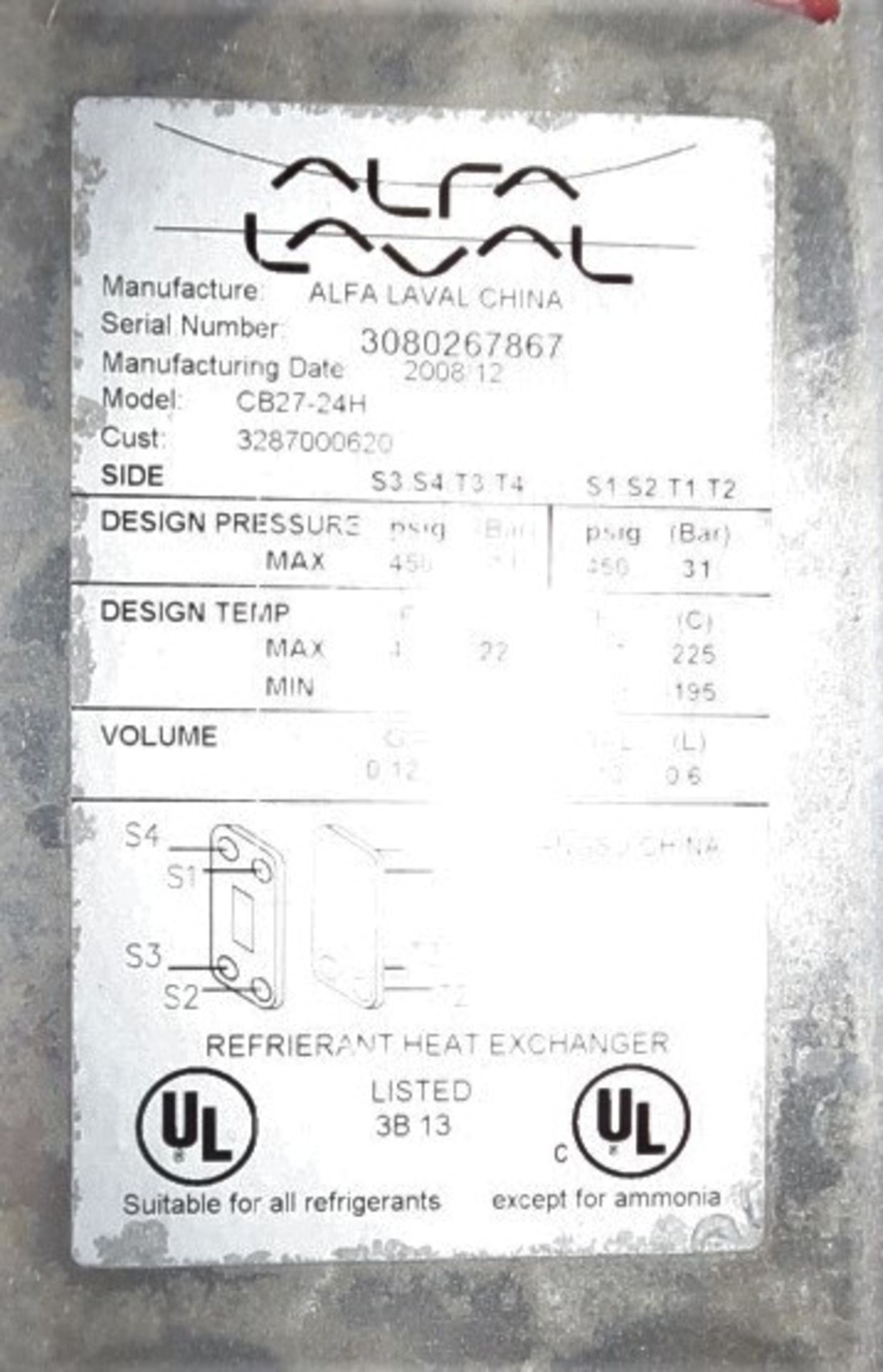 S/S Water Circulation System Includes Alfa Laval Small S/S Heat Exchanger Model: CB27-24H S/N: - Image 4 of 4