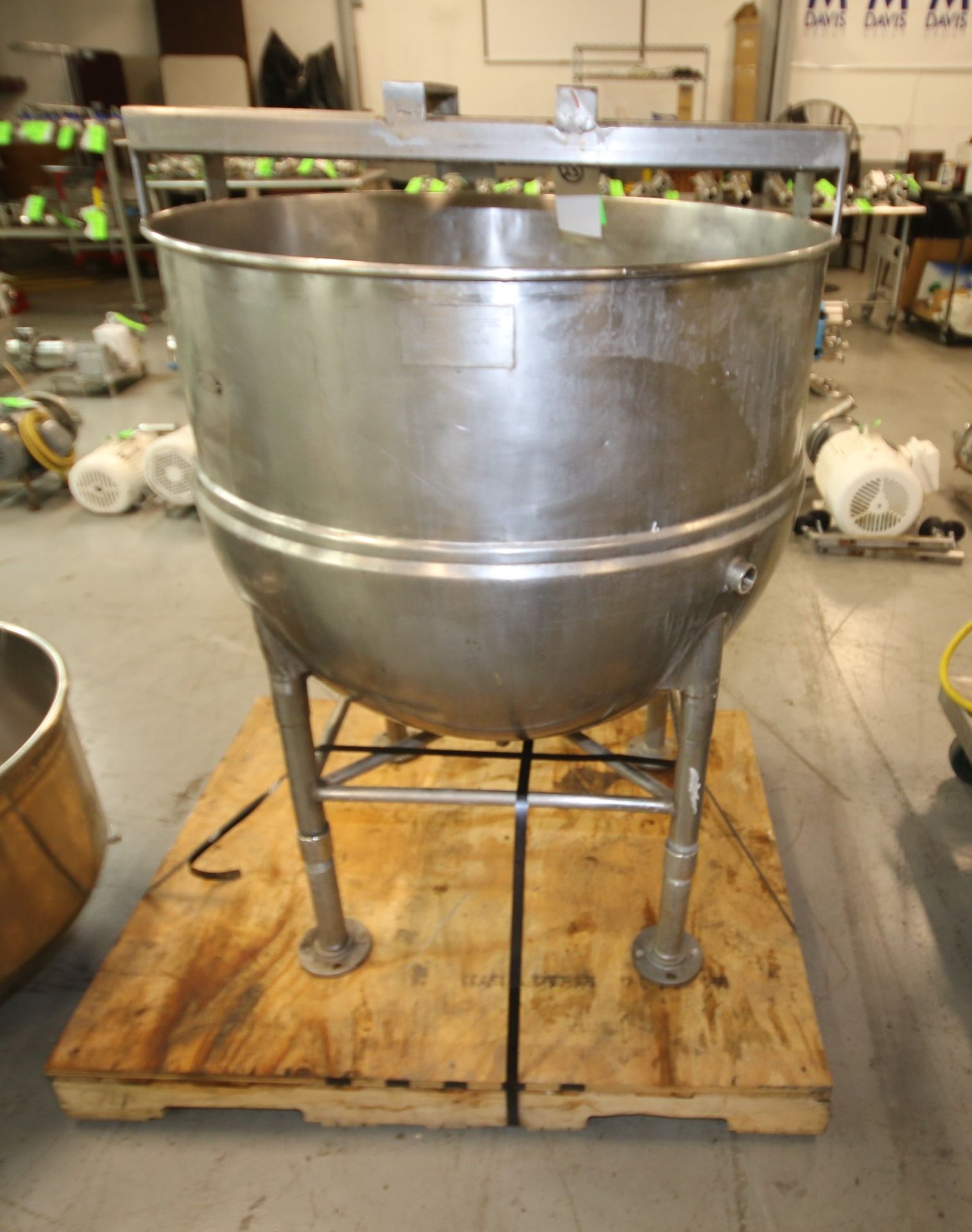 Groen 100 Gallon S/S Jacketed Kettle, Model N 100 SP, B/N 26372, with Mounted Bridge for Agitator, - Image 4 of 6