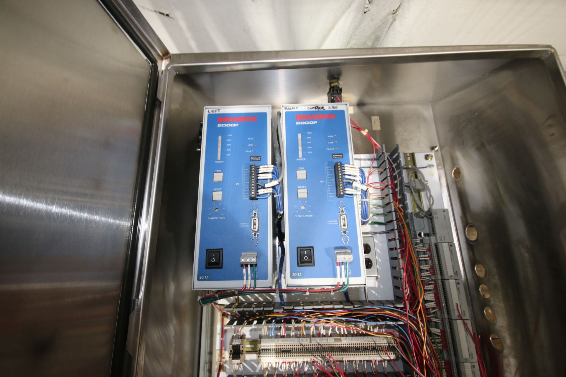 Moline Sheeting Line S/S Control Panel, with (2) Branson Servo Drives, Model 2000P, with Allen - Image 3 of 3