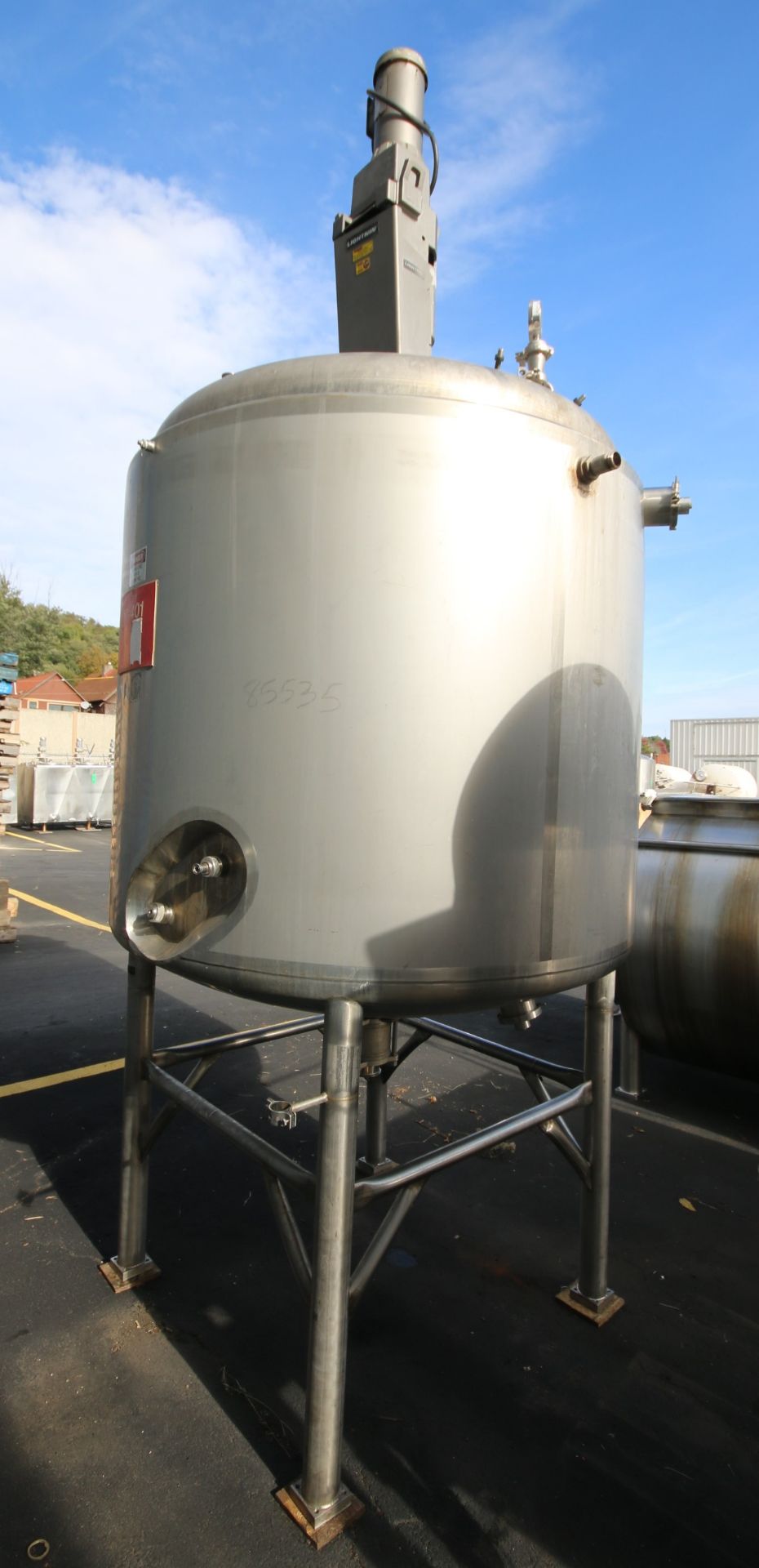 Precision Stainless Inc. 600 Gallon Dome Top Jacketed S/S Tank, S/N 6091-14, Lightnin Vertical - Image 6 of 10