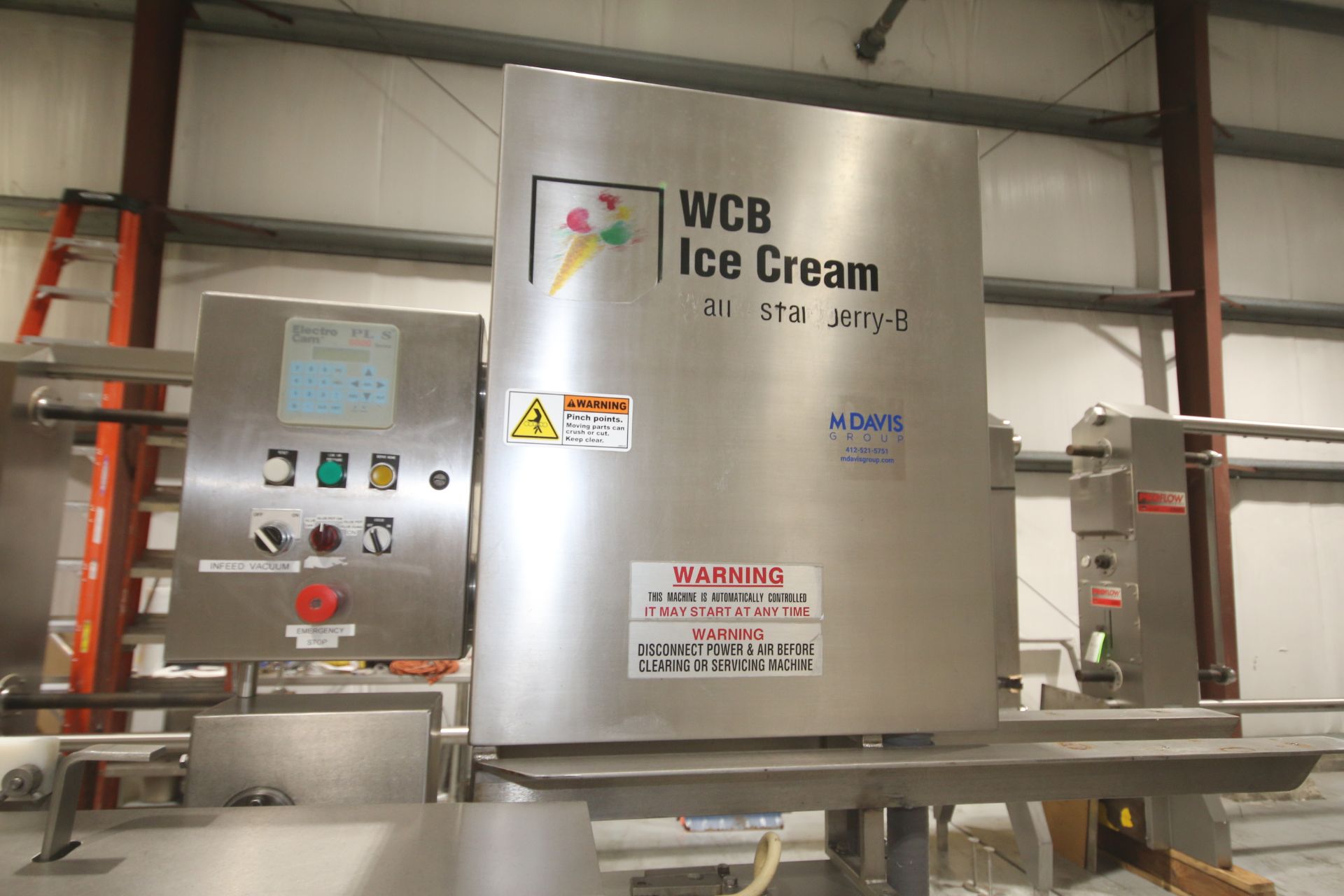 WCB Half Gallon S/S Ice Cream Carton Filler, Model 588, with Emerson Servo Drive, wit Electro Cam - Bild 5 aus 8