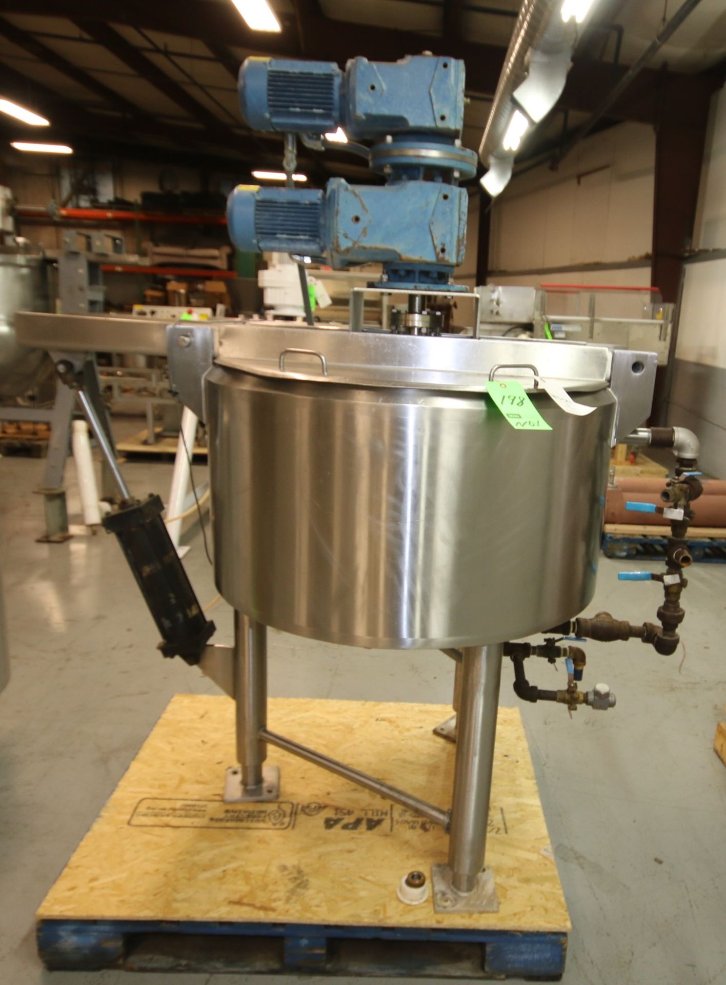 Cherry Burrel Aprox. 75 Gal Hinged Lid S/S Processor / Kettle, SN E-458-90, with Dual Motion