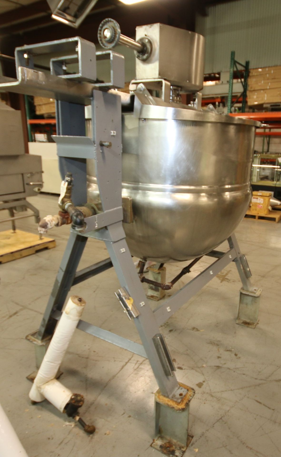Lee 150 Gallon Steam Jacketed S/S Kettle, S/N A1133, with Bottom Inside Scrape Surface Agitator, - Image 8 of 16