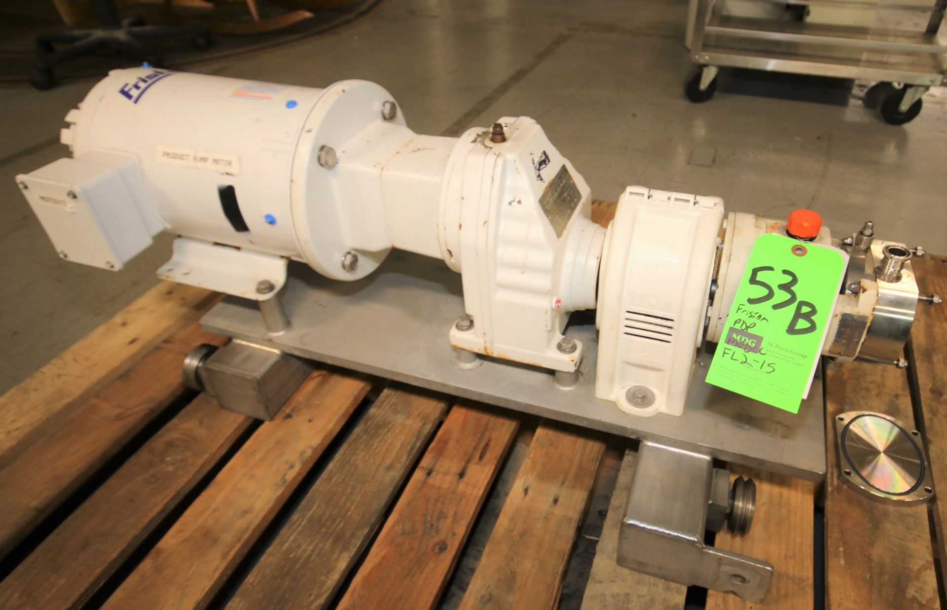 Fristam Positive Displacement Pump, Model FL2 15, SN 0710932, with 1" Clamp Type S/S Head, with