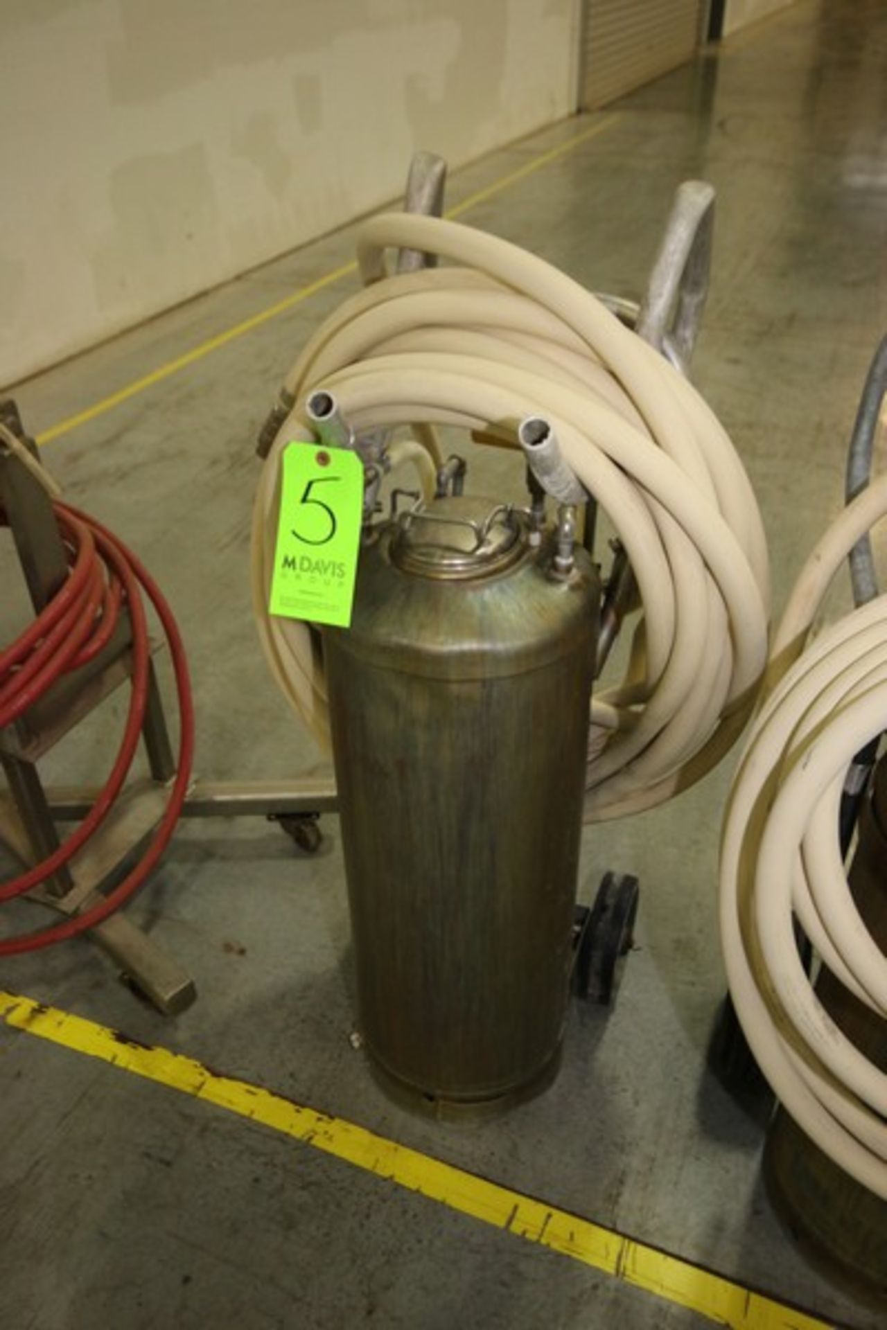 S/S Foamer, Mounted on Portable Frame with Hose, Reservoir Dims.: 32" Tall x 11" Dia. - Image 2 of 2