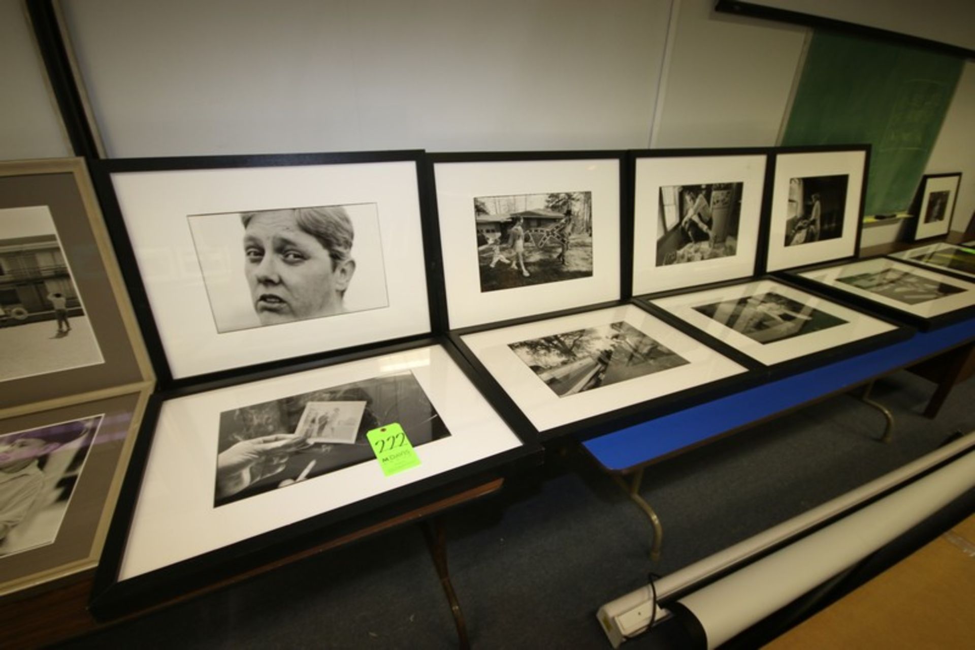 Framed and Matted Photography- Black and White depicting scenes with people, Approx. 32" x 24"