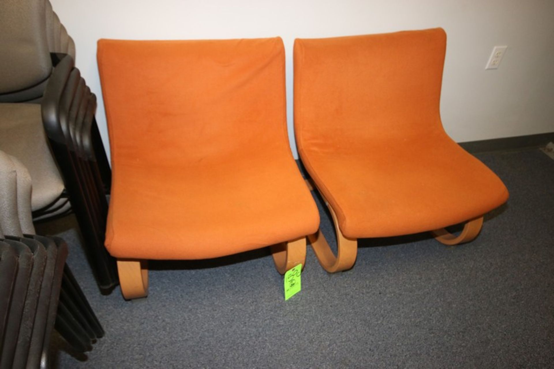 Orange Fabric Lounge Chairs