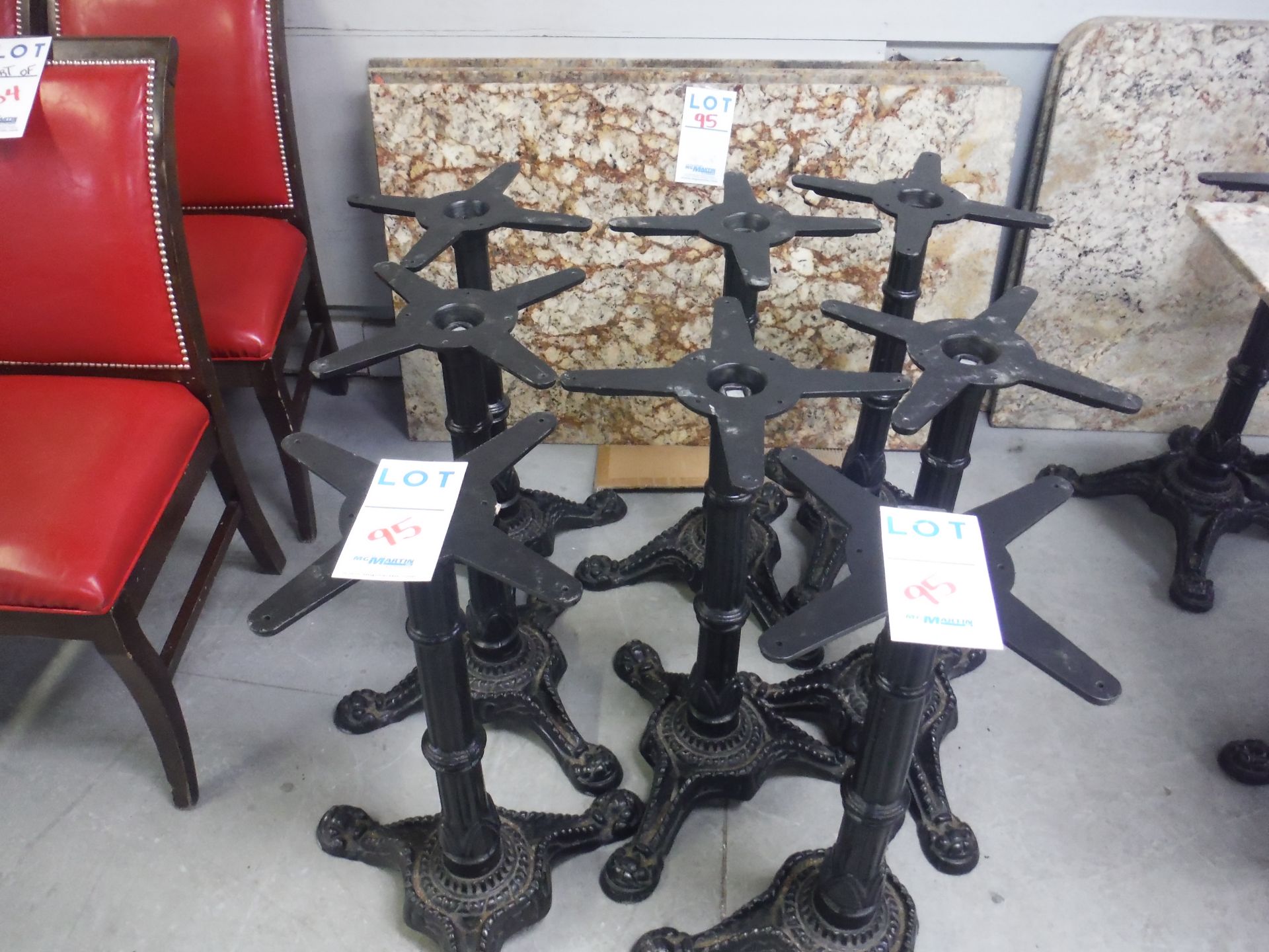 TABLES WITH GRANITE TOP AND BASE 48'' X 30'' X 30'' HIGH WITH CAST IRON LEGS - Image 2 of 2