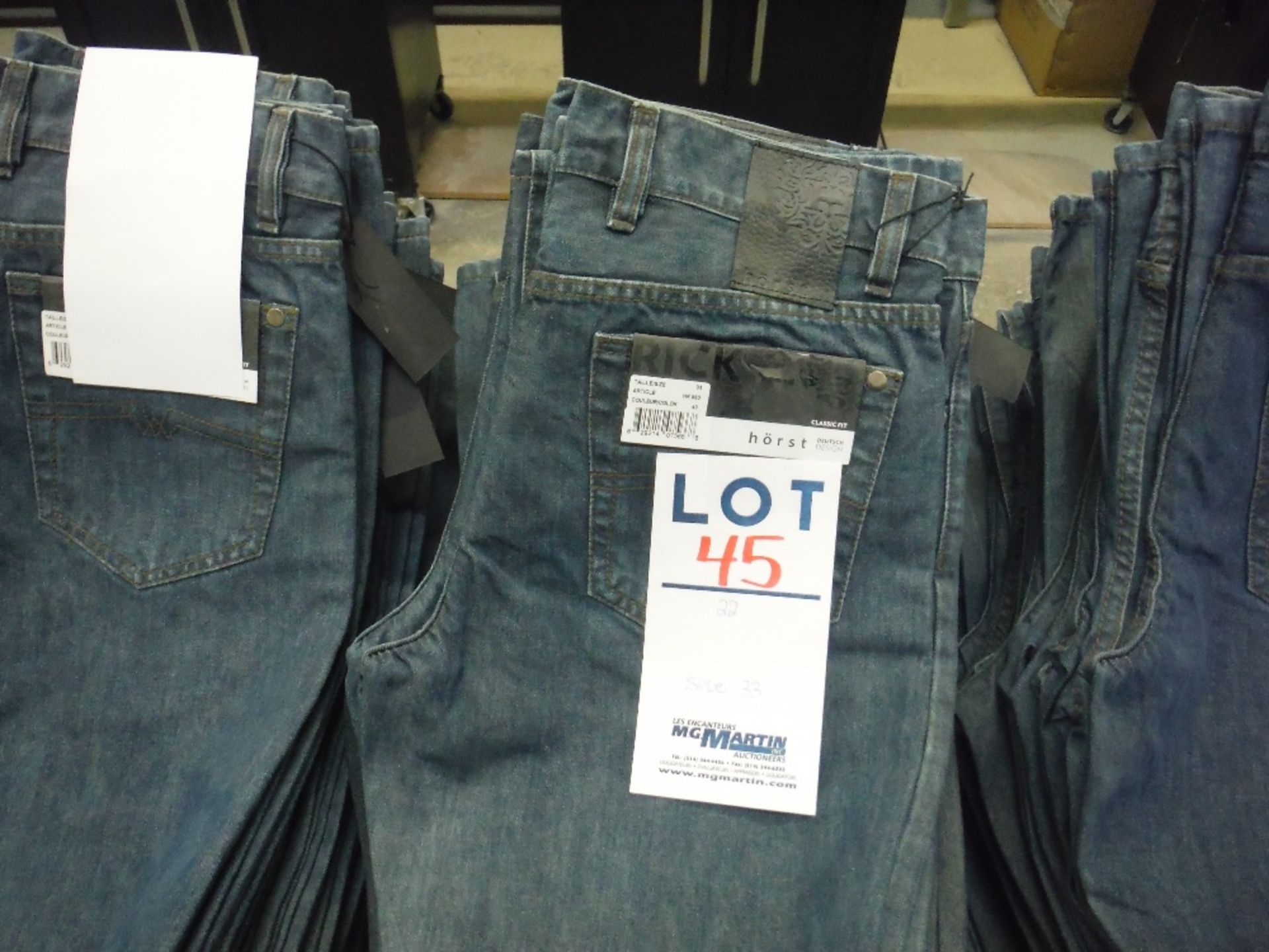 ''HORST''CLASSIC FIT MENS JEANS(LOT#22 TO 50 -SOLD AS ONE LOT OF 581 PAIRS SIZES: 32 TO 40 - Image 2 of 2