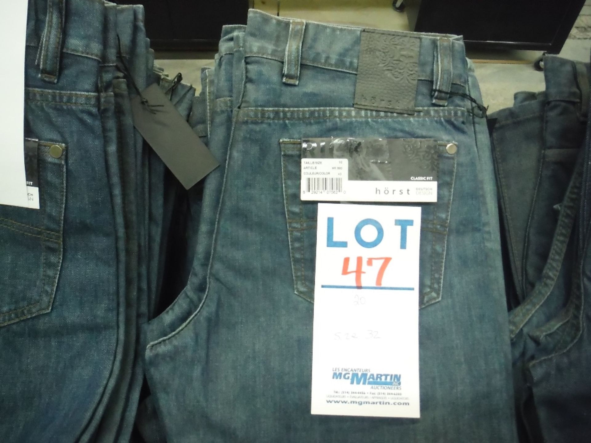 ''HORST''CLASSIC FIT MENS JEANS(LOT#22 TO 50 -SOLD AS ONE LOT OF 581 PAIRS SIZES: 32 TO 40 - Image 2 of 2