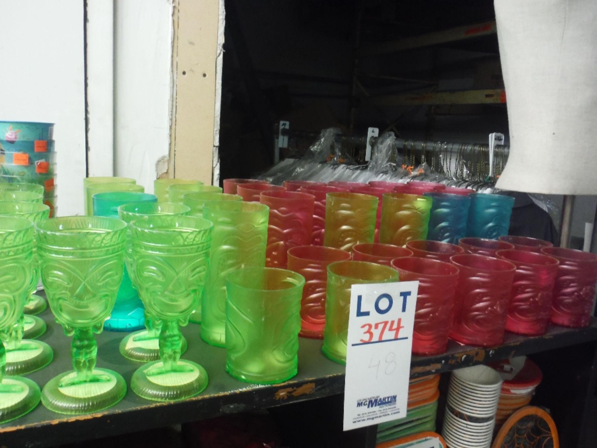 ASSORTED COLORED GLASSES (48 PIECES)