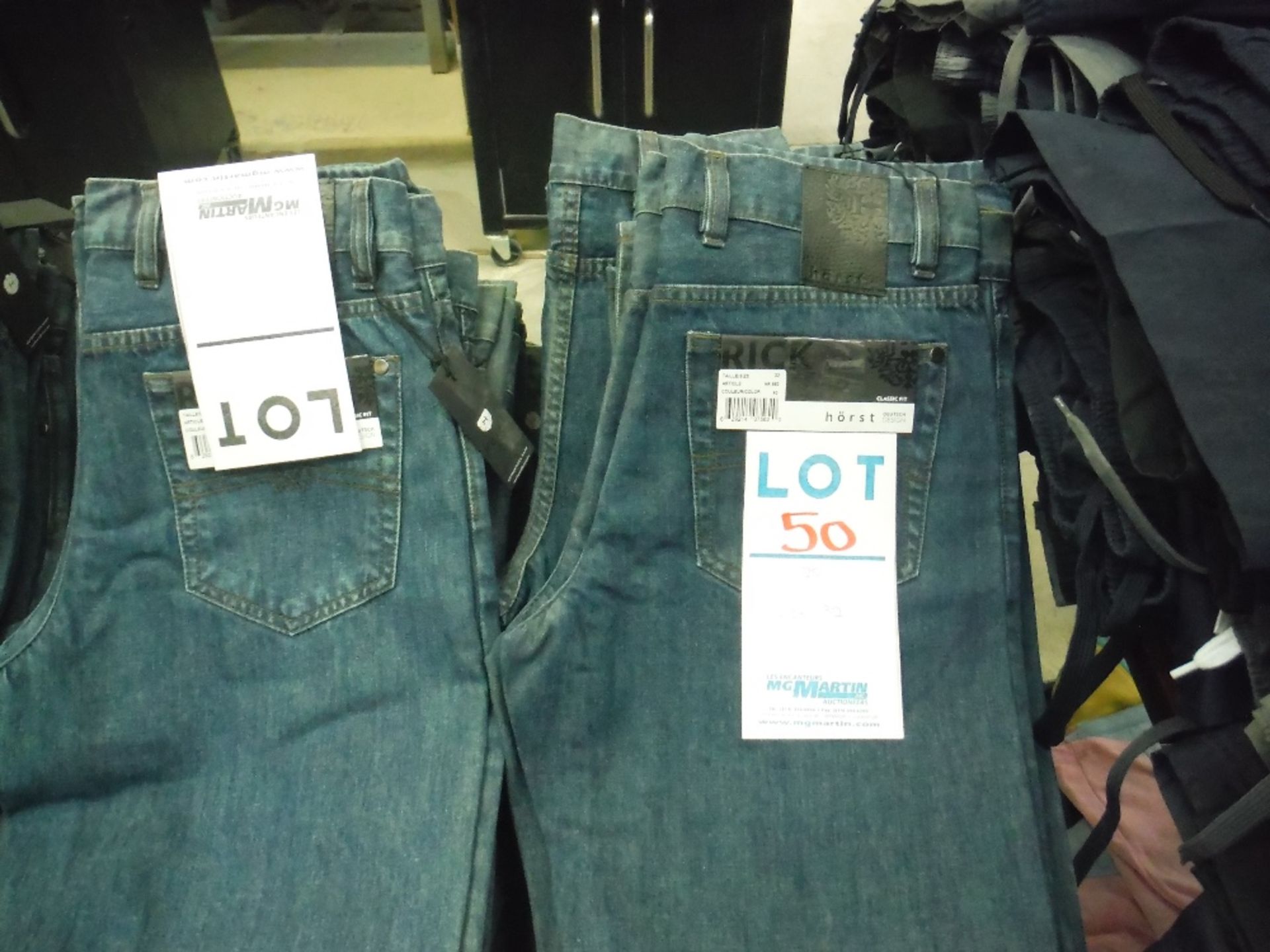 ''HORST''CLASSIC FIT MENS JEANS(LOT#22 TO 50 -SOLD AS ONE LOT OF 581 PAIRS SIZES: 32 TO 40 - Image 2 of 2