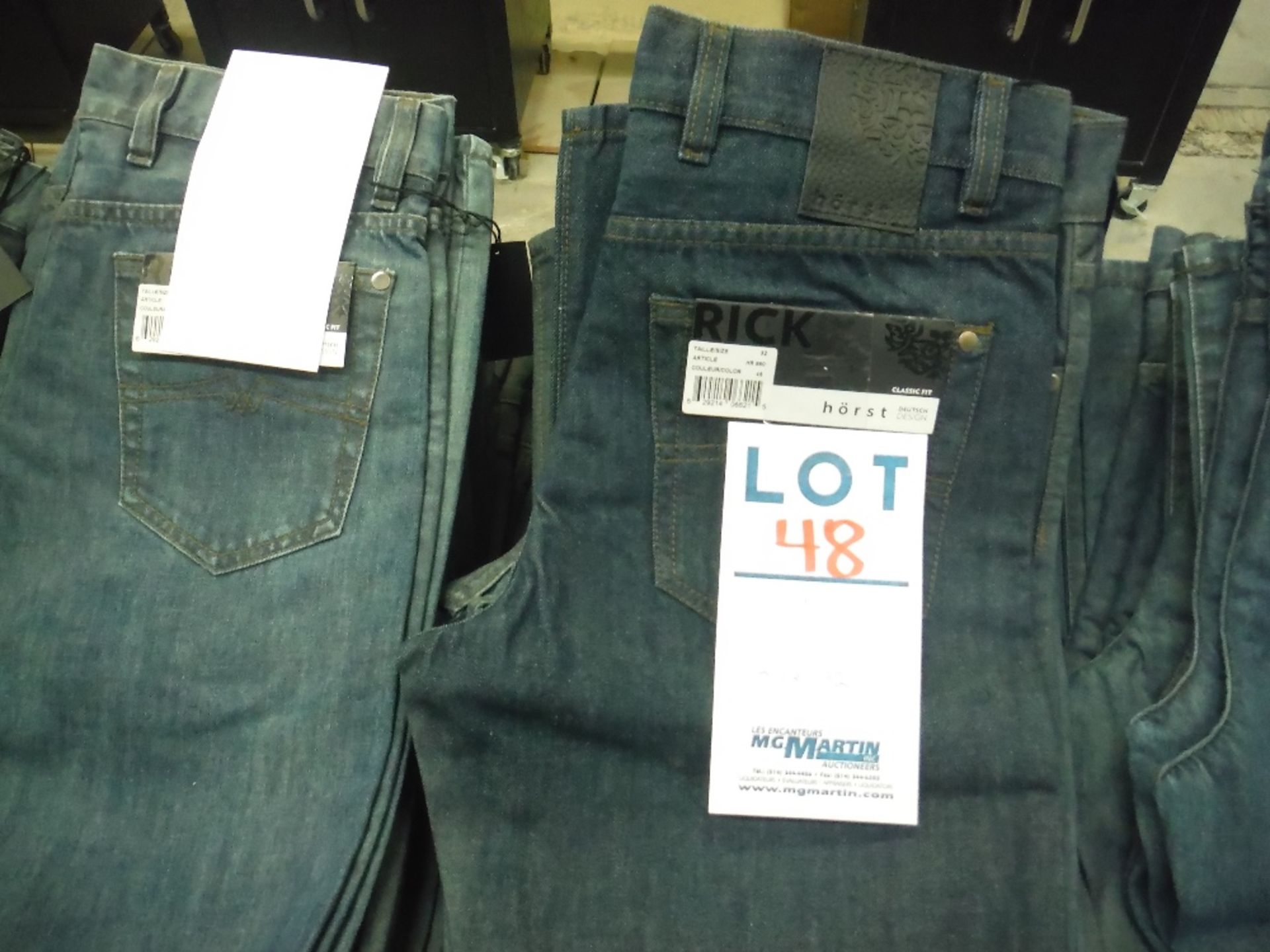 ''HORST''CLASSIC FIT MENS JEANS(LOT#22 TO 50 -SOLD AS ONE LOT OF 581 PAIRS SIZES: 32 TO 40 - Image 2 of 2