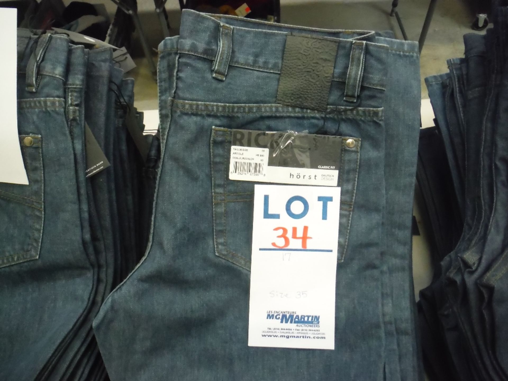 ''HORST''CLASSIC FIT MENS JEANS(LOT#22 TO 50 -SOLD AS ONE LOT OF 581 PAIRS SIZES: 32 TO 40 - Image 2 of 2