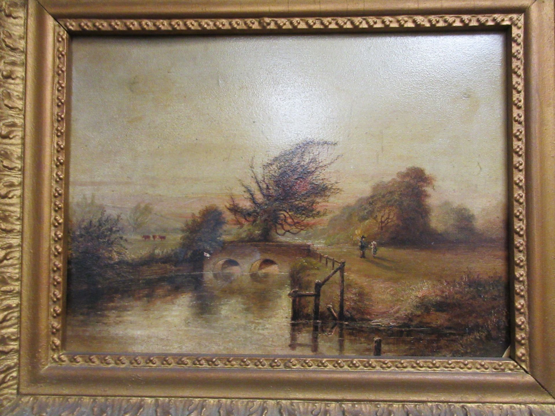 LOT OF TWO OIL PAINTINGS WITH WOODEN FRAMES : 11'' X 7.5'' WITH FRAME 17'' X 13'' + - Image 4 of 4