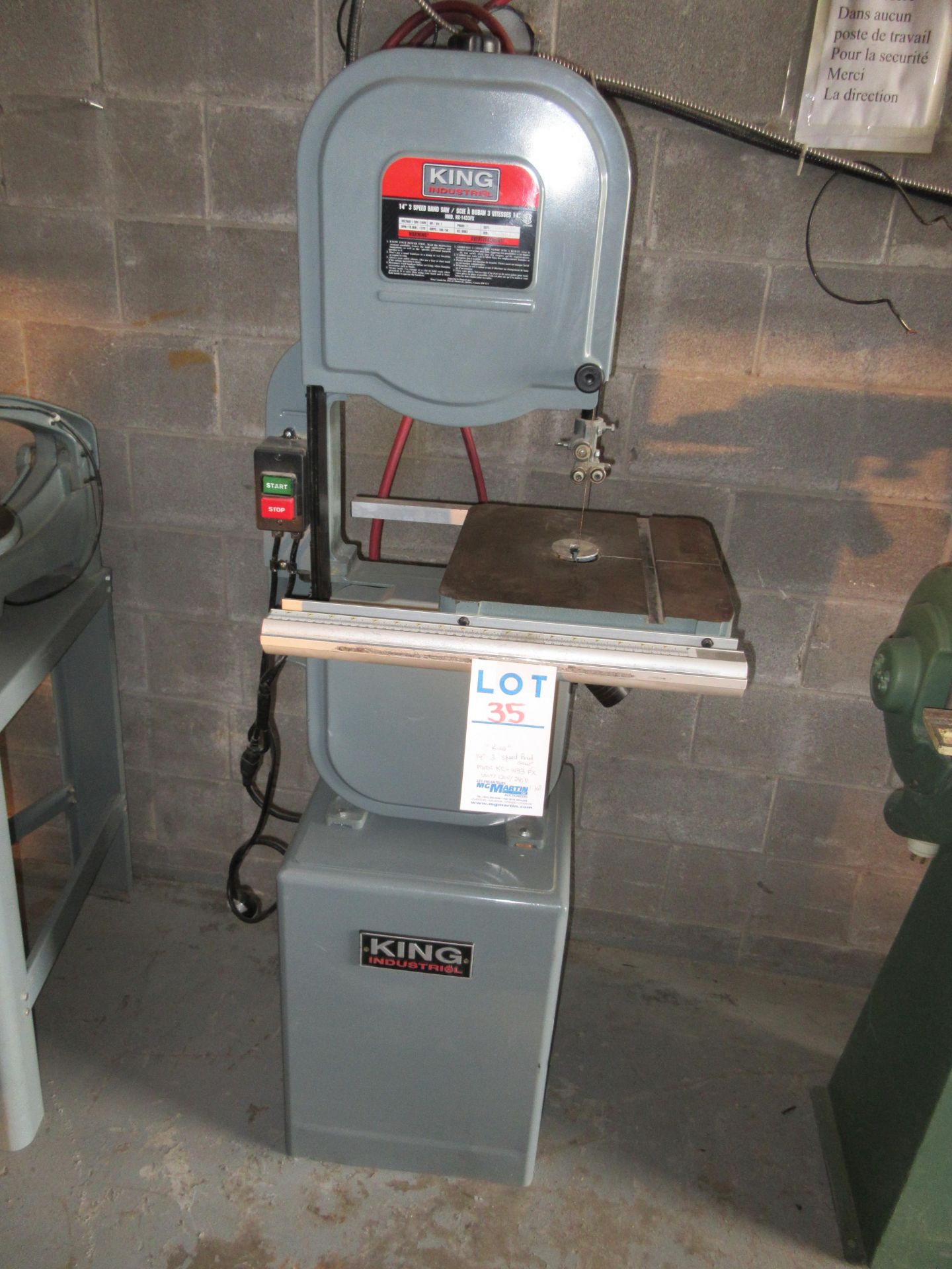 ''KING'' 14 inch, 3 SPEED BAND SAW MODEL:KC-1433 FX, 120/240 VOLTS, 1 HP