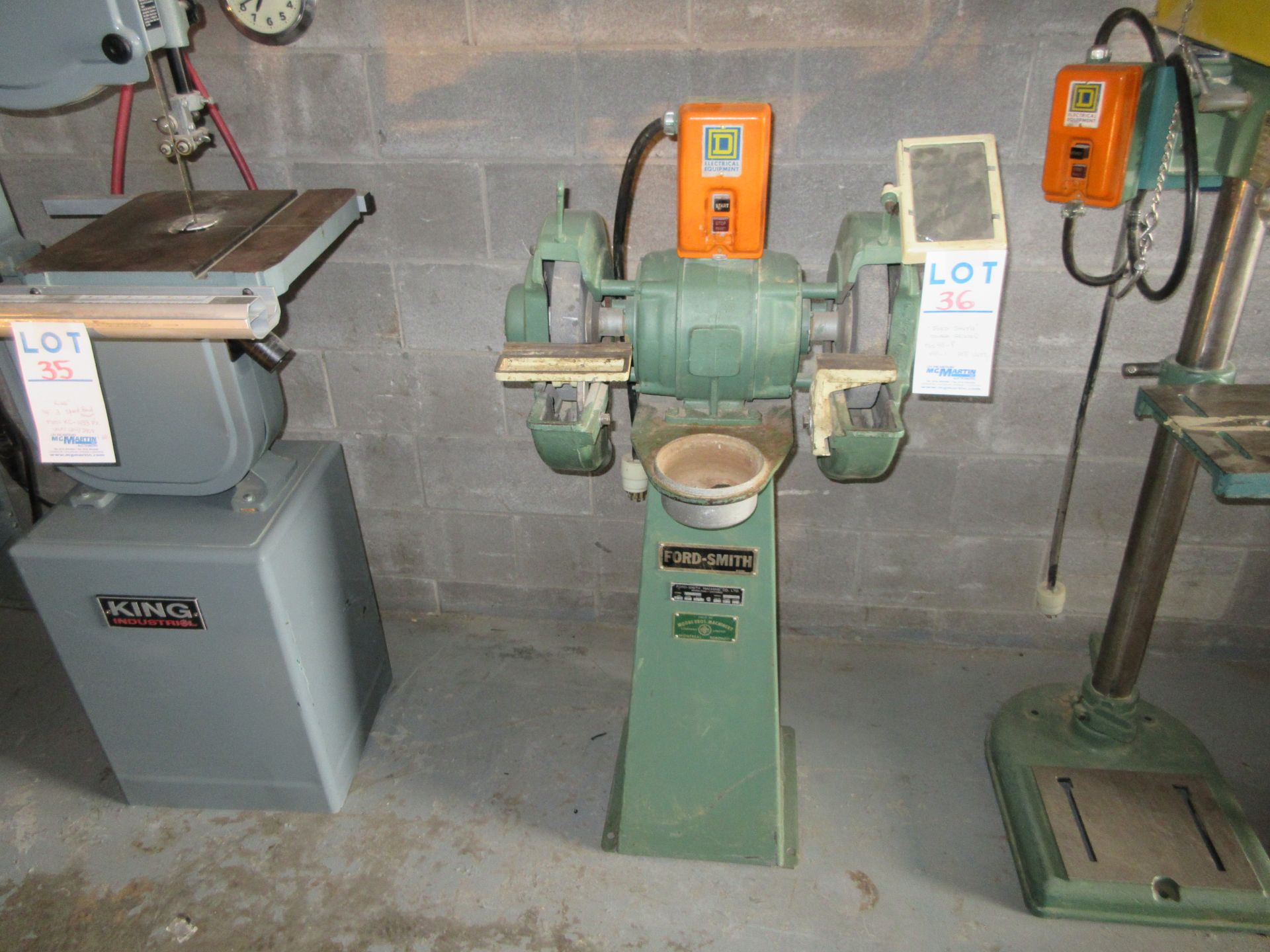 ''FORD SMITH'' DOUBLE GRINDER MODEL: 40-P, 1 HP, 208 VOLTS