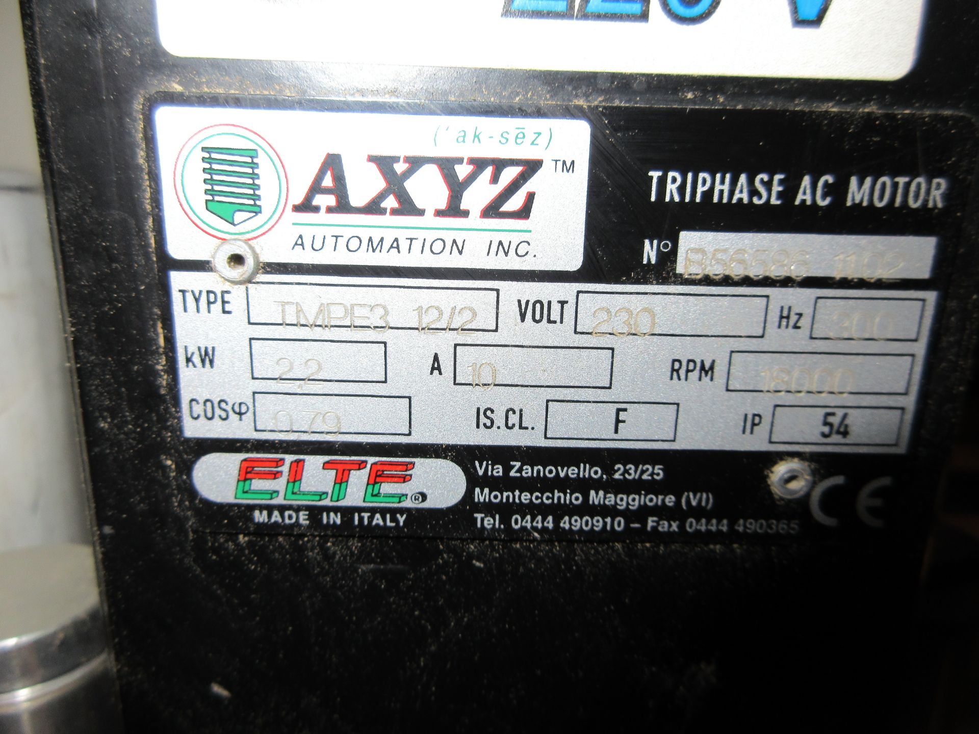 ''AXYZ'' CNC ROUTER MODEL: MILLENIUM - 220 VOLTS, 1 PHASE, 15 AMP,3.0 KILOWATTS - Bild 8 aus 8