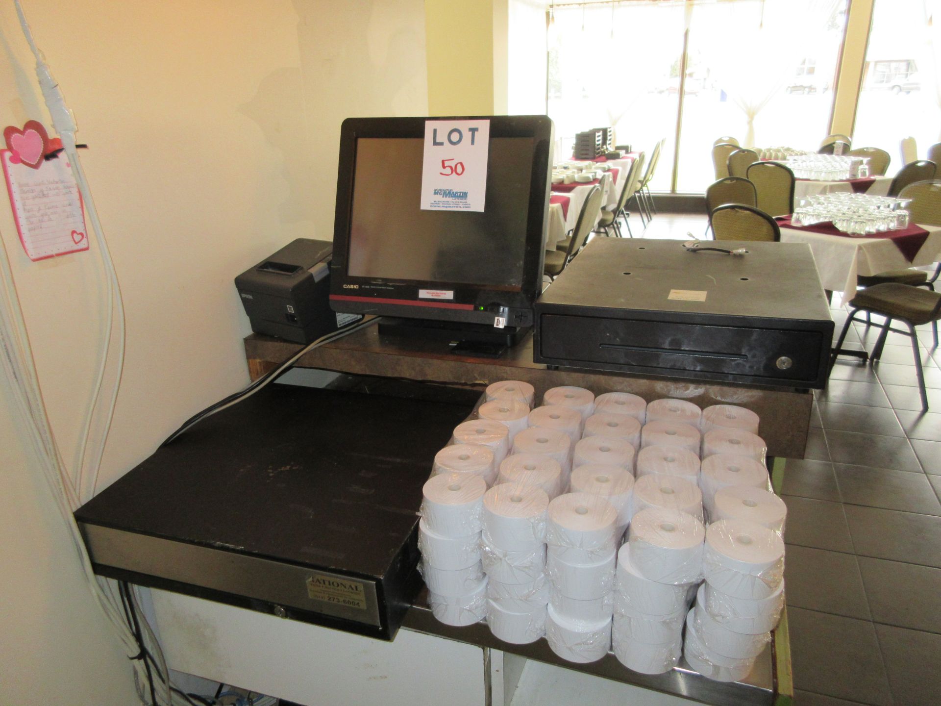 POS SYSTEM + 1 ''CASIO''TOUCH SCREEN TERMINAL QT6600 + EPSON RECEIPT PRINTER + 2 CASH DRAWERS +1 MEV