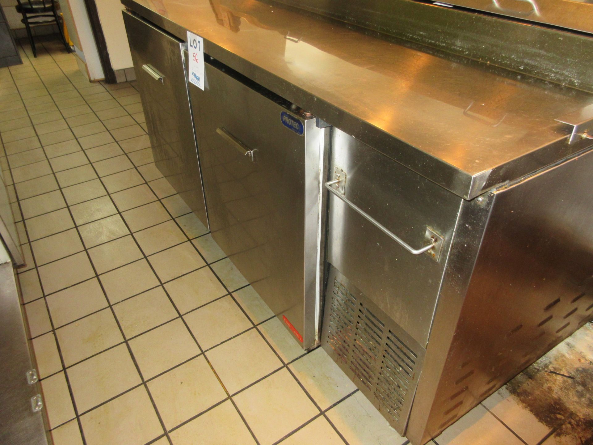 1 ''PROTEC'' STAINLESS STEEL 2 DOOR REFRIGERATED PREPERATION TABLE WITH INTEGRATED COMPRESSOS 67'' - Image 3 of 3