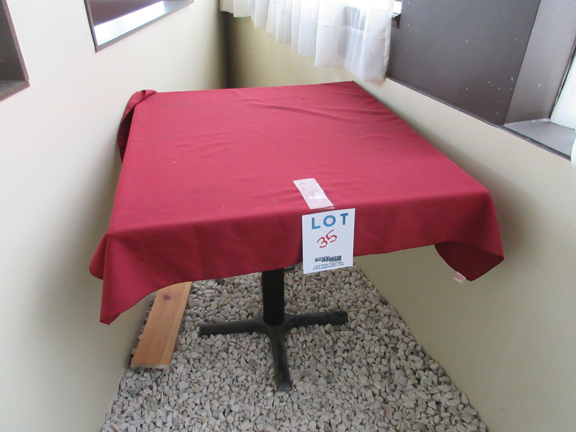 LOT INCLUDING: 1 WOOD TOP & METAL BASE TABLE 30'' X 32'' + 1 WOOD TOP & METAL BASE TABLE 62''X30'' - Image 2 of 2