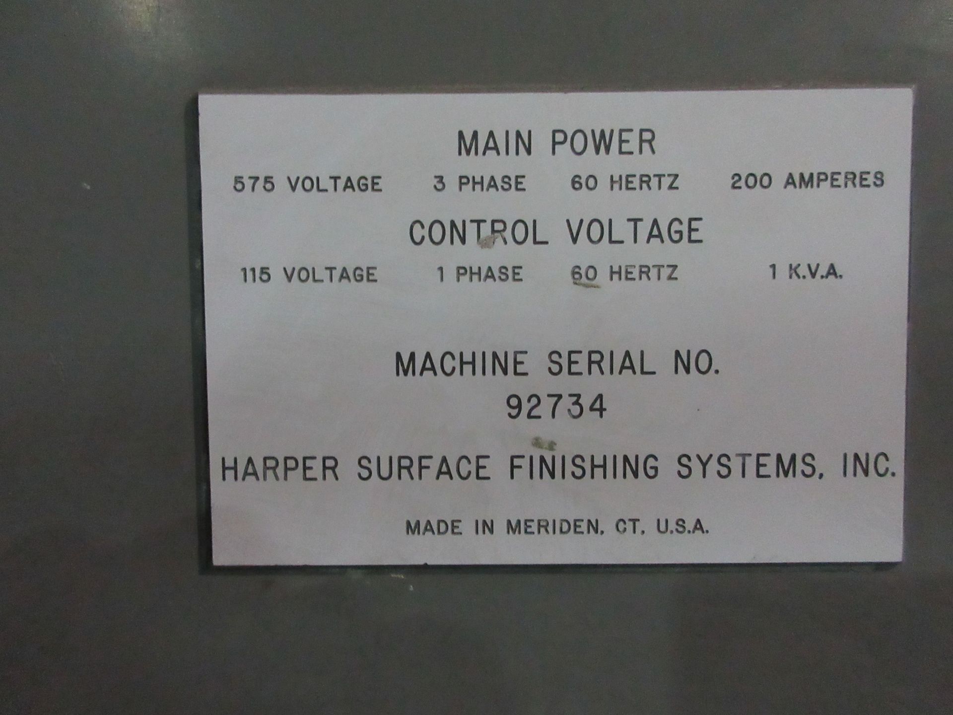 ''HARPER'' BUFFER 60'' WIDE (SOFT BUFF) W/ CHILLER, 13 FT. HYDRAULIC AND OSCILLATING TABLE, 75 HP - Image 4 of 9