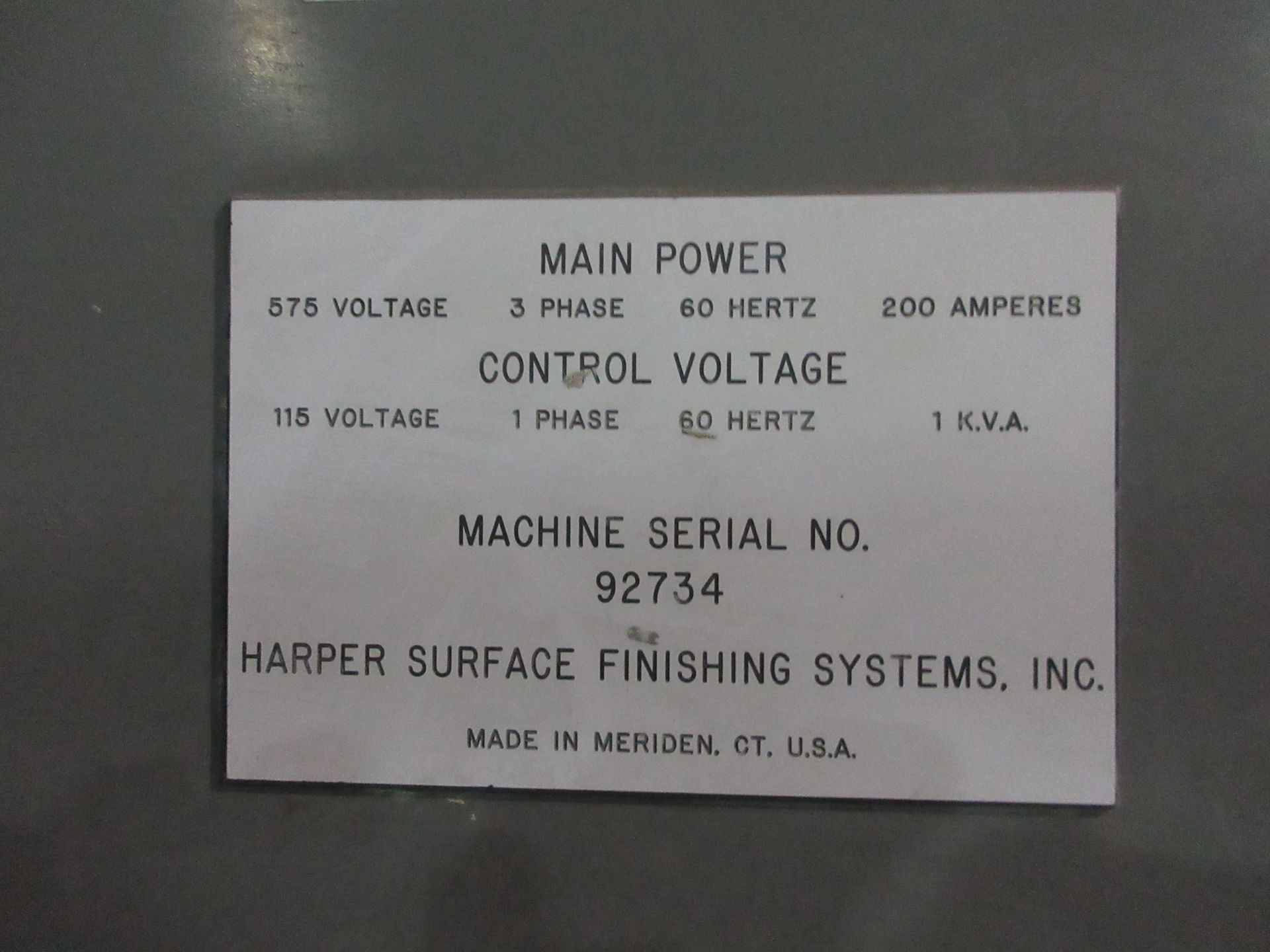 ''HARPER'' BUFFER 60'' WIDE (SOFT BUFF) W/ CHILLER, 13 FT. HYDRAULIC AND OSCILLATING TABLE, 75 HP - Image 5 of 9